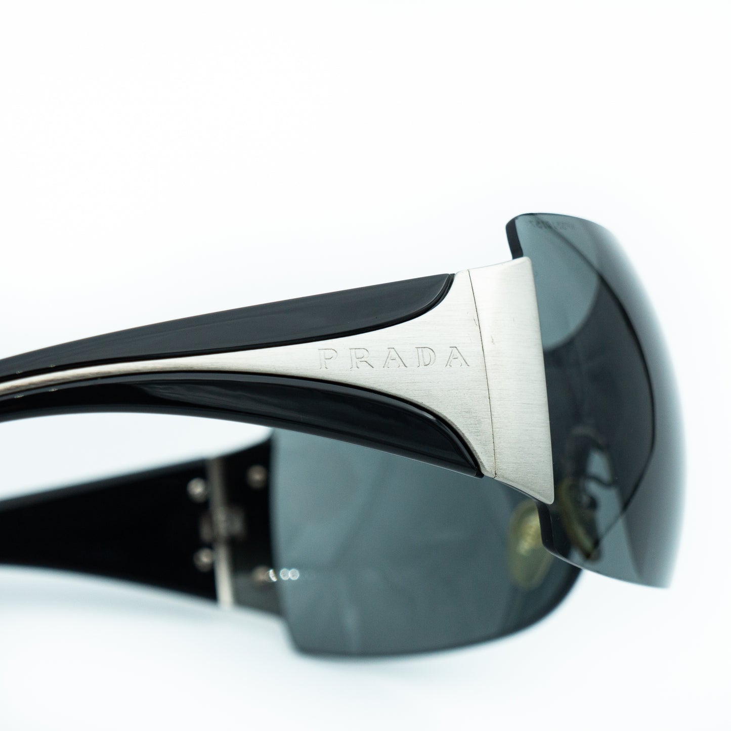 PRADA SPR04I RAM3875AA Black Shield Mask Sunglasses Vintage