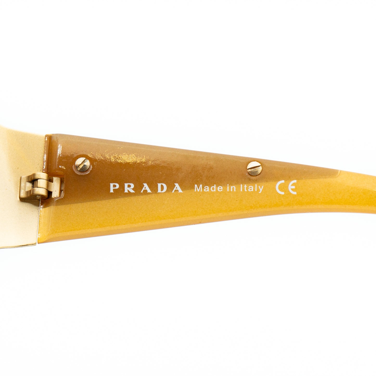 PRADA SPR63H Gold Shield Mask Sunglasses Vintage