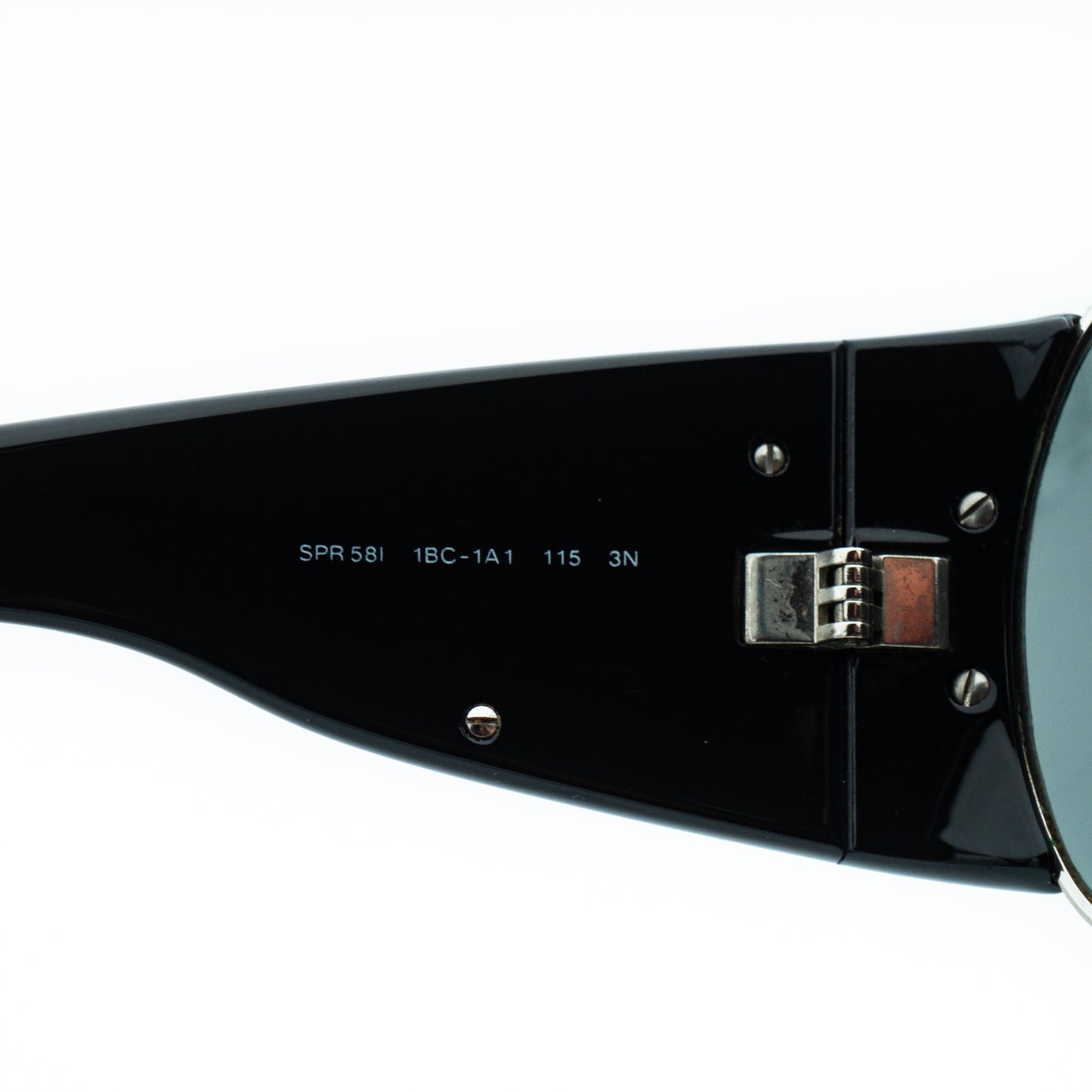PRADA SPR 58I Black Shield Mask Oversized Sunglasses Vintage