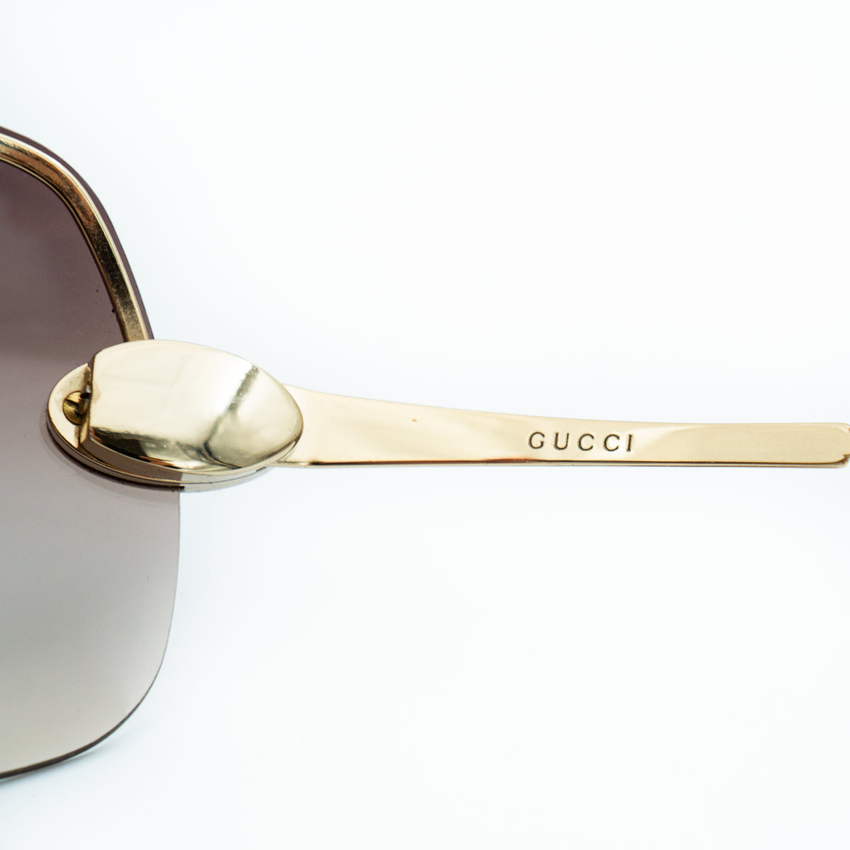 GUCCI GG 1854/S Gold Shield Rimless Mask Sunglasses Vintage