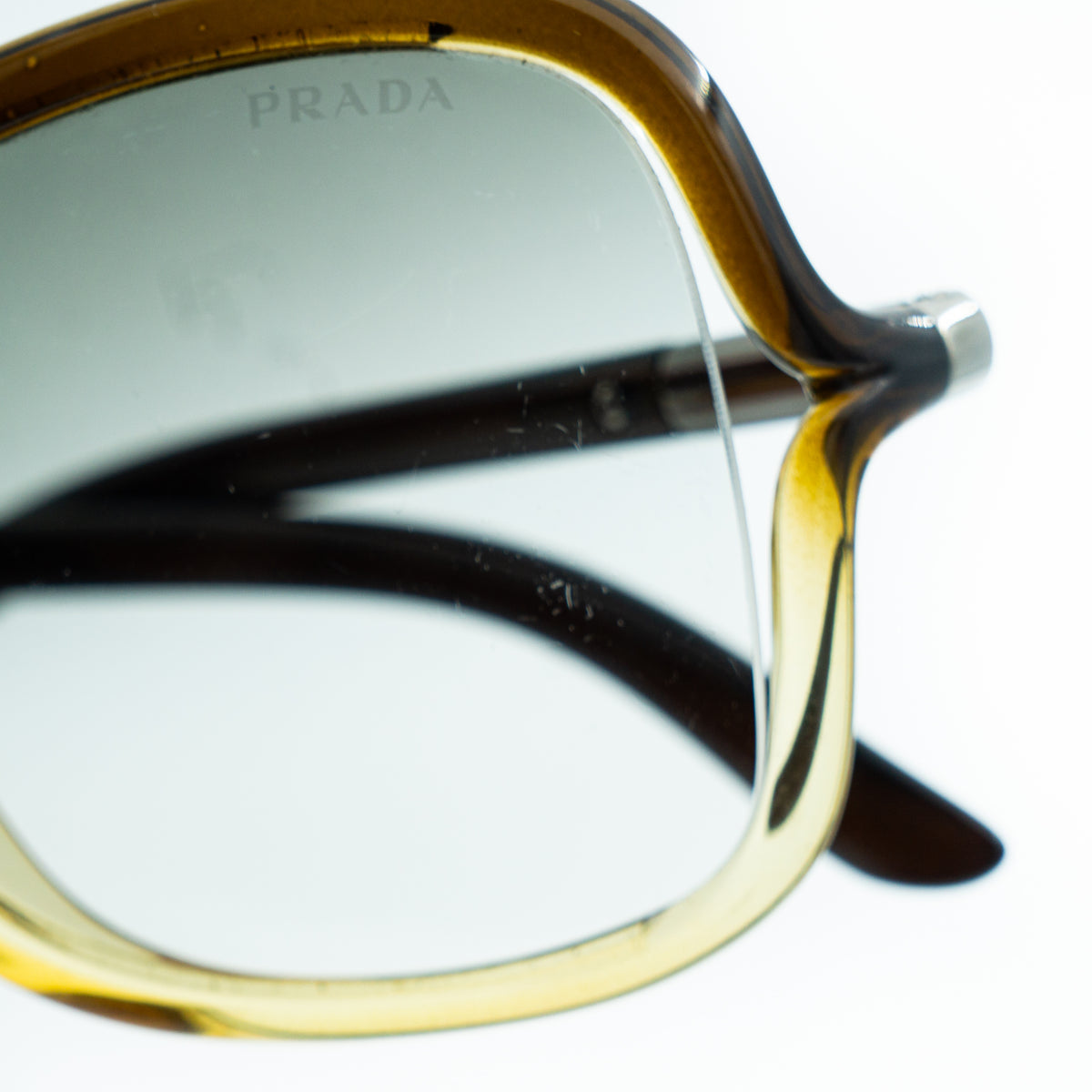PRADA PR 28LS Brown Oversized Sunglasses Vintage