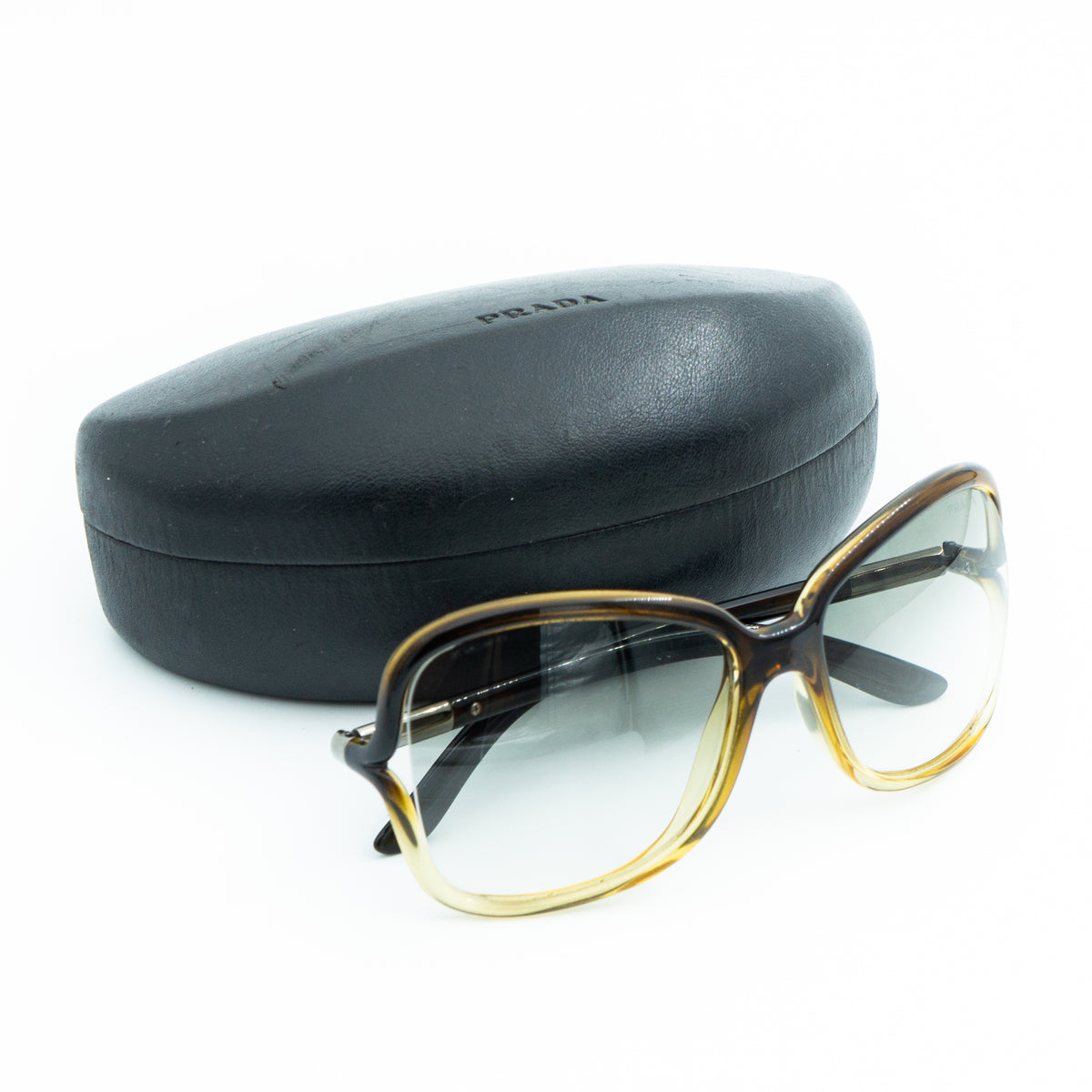 PRADA PR 28LS Brown Oversized Sunglasses Vintage