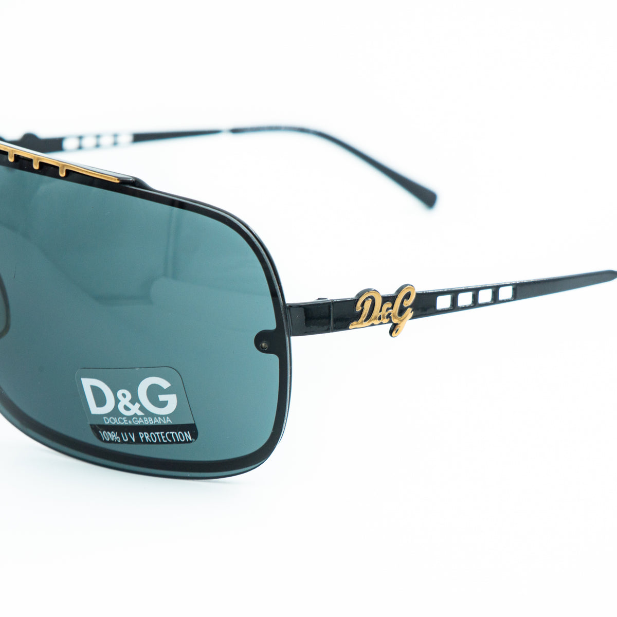 Dolce & Gabbana 6017 Black Shield Mask Sunglasses Vintage