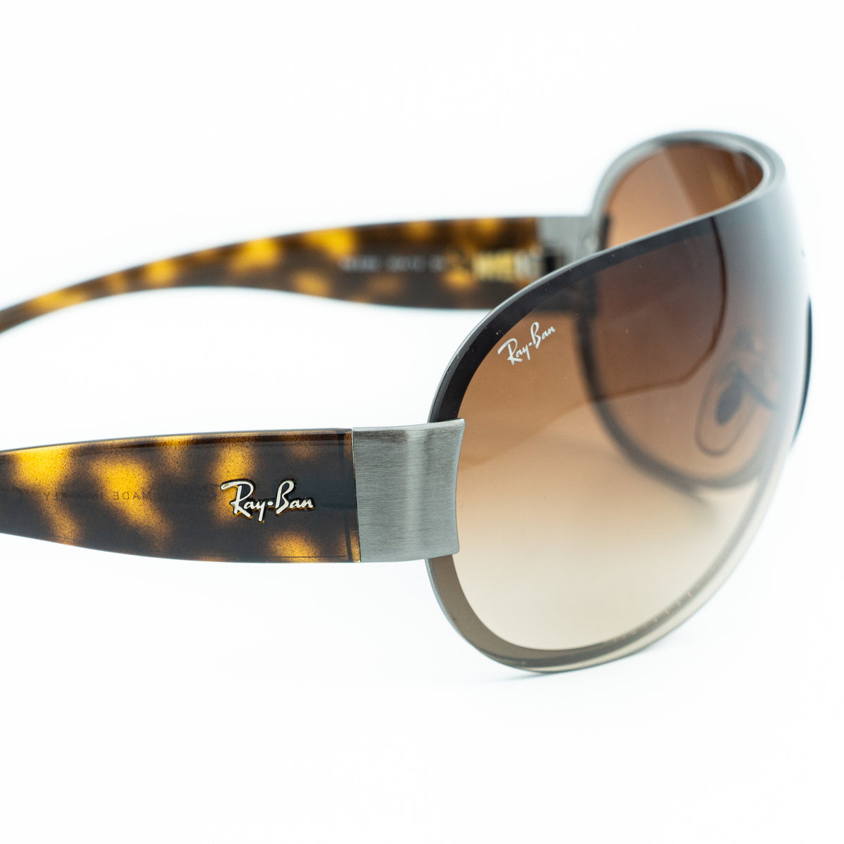 Ray-Ban RB3350 Brown Oversized Mask Sunglasses Vintage