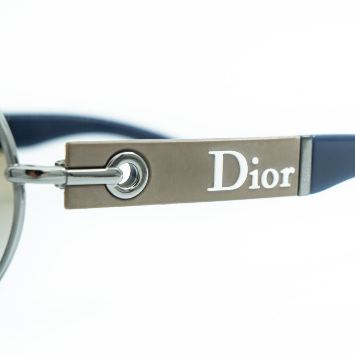 Christian DIOR LOGO 2 Blue Silver Sunglasses Vintage