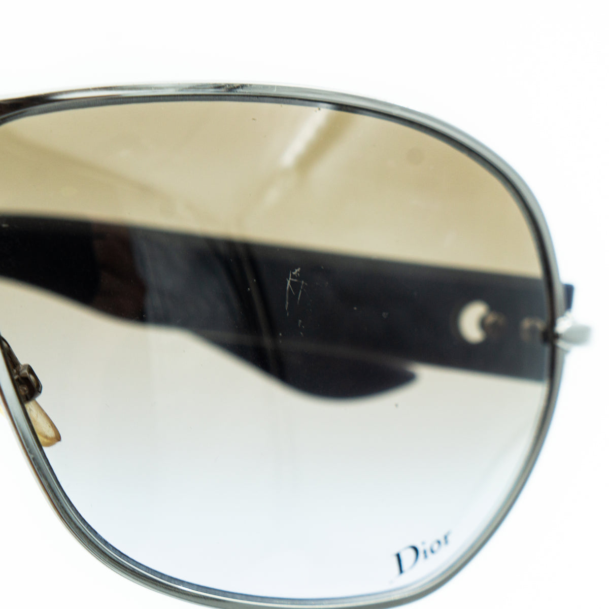 Christian DIOR LOGO 2 Blue Silver Sunglasses Vintage
