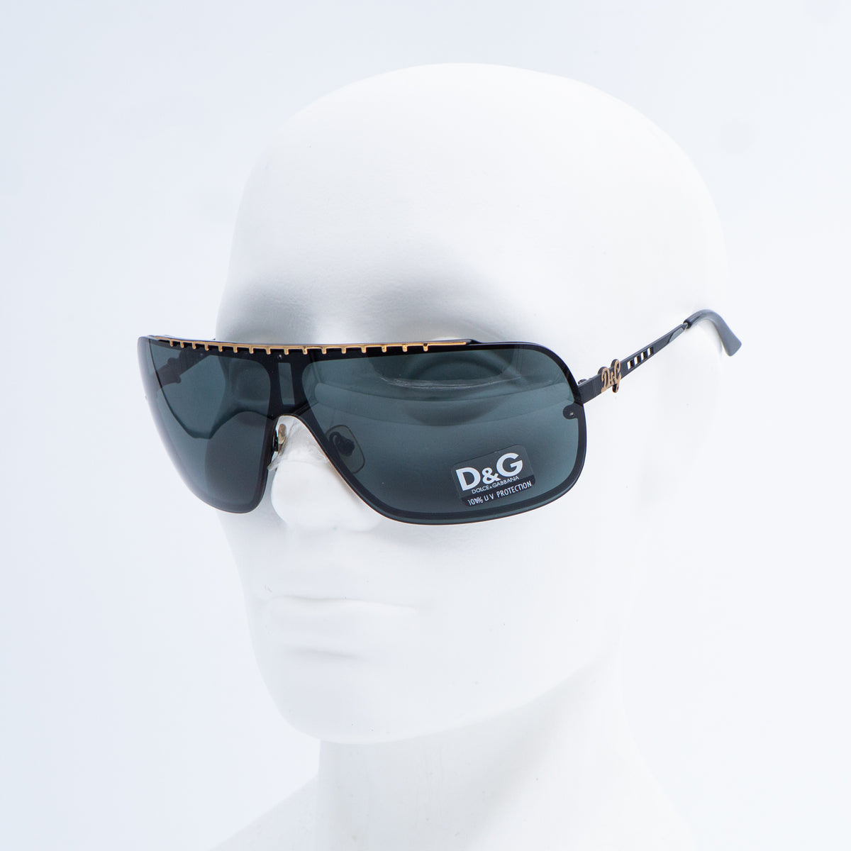 Dolce & Gabbana 6017 Black Shield Mask Sunglasses Vintage