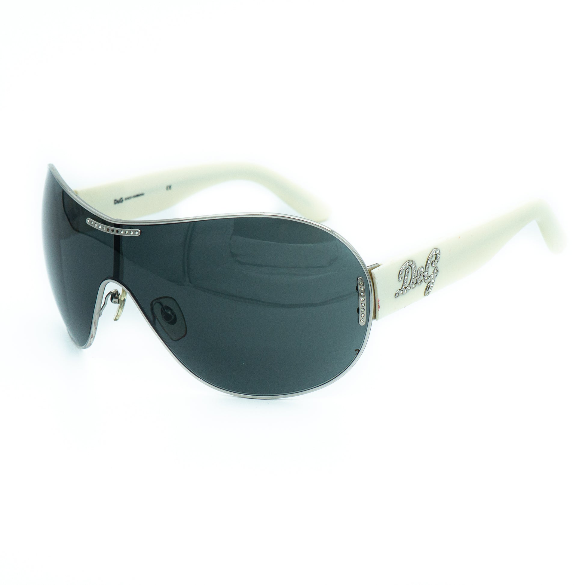 Dolce & Gabbana DG 6022-B White Shield Sunglasses Vintage