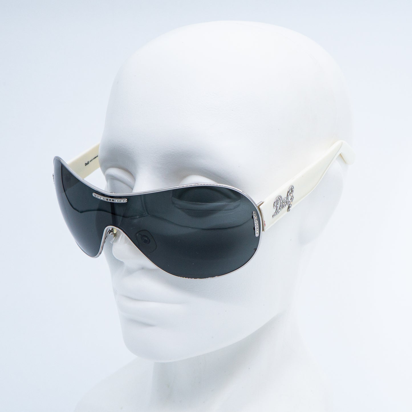 Dolce & Gabbana DG 6022-B White Shield Sunglasses Vintage