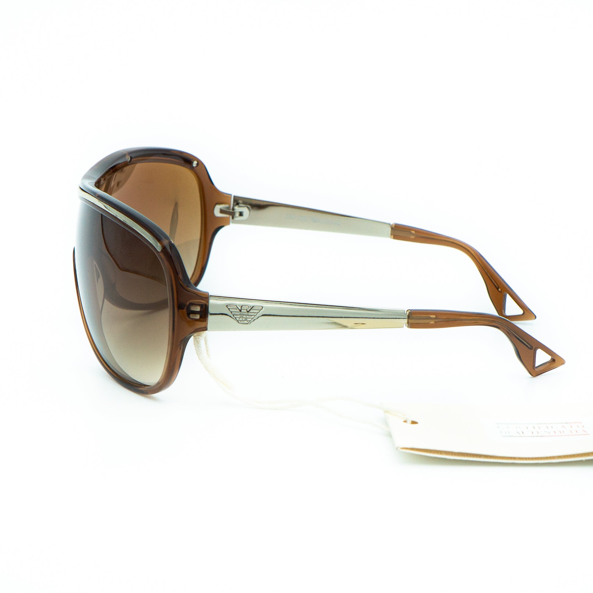Emporio Armani EA 9436/S Brown Shield Mask Sunglasses Vintage