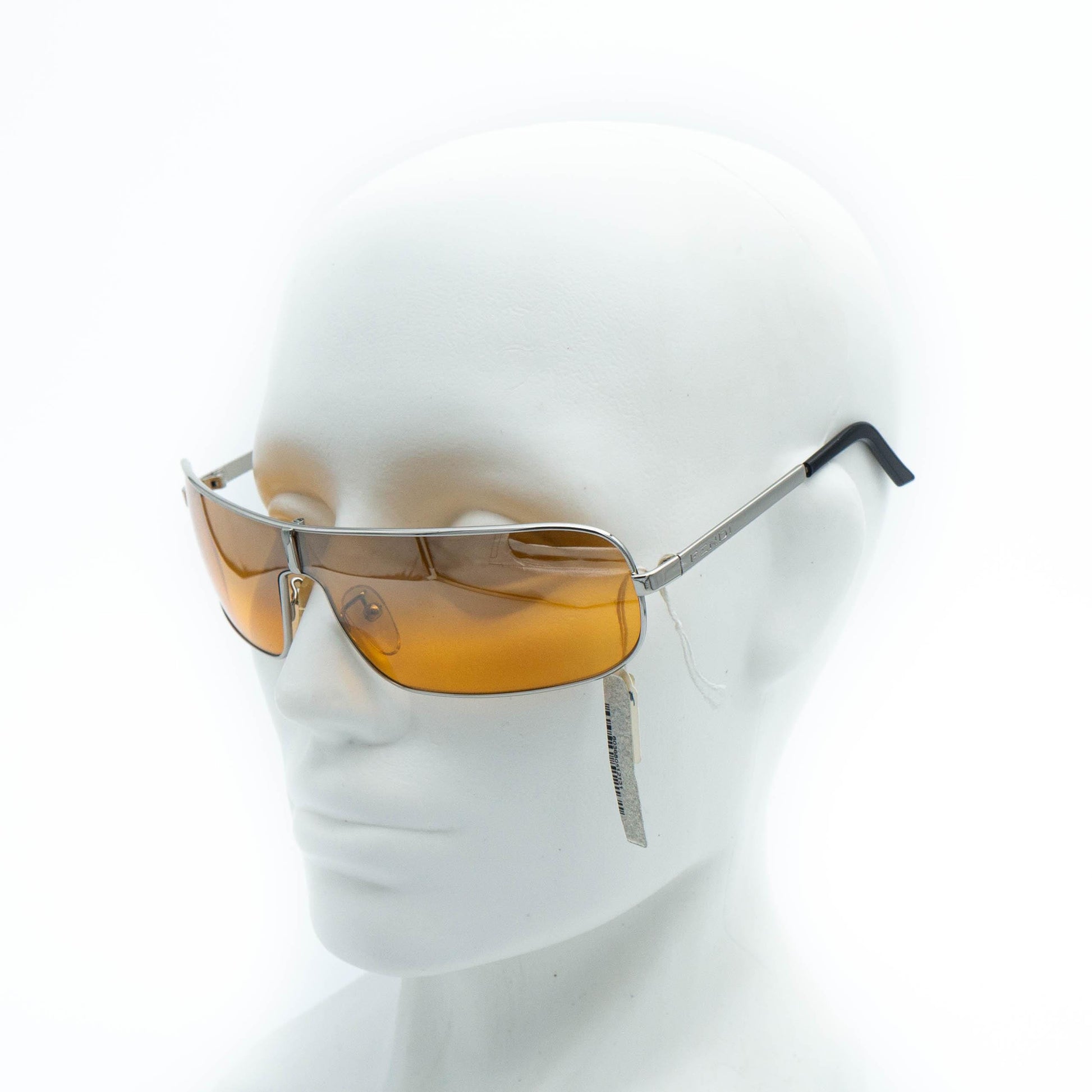 FENDI SL 7222 Orange Shield Mask Sunglasses Vintage