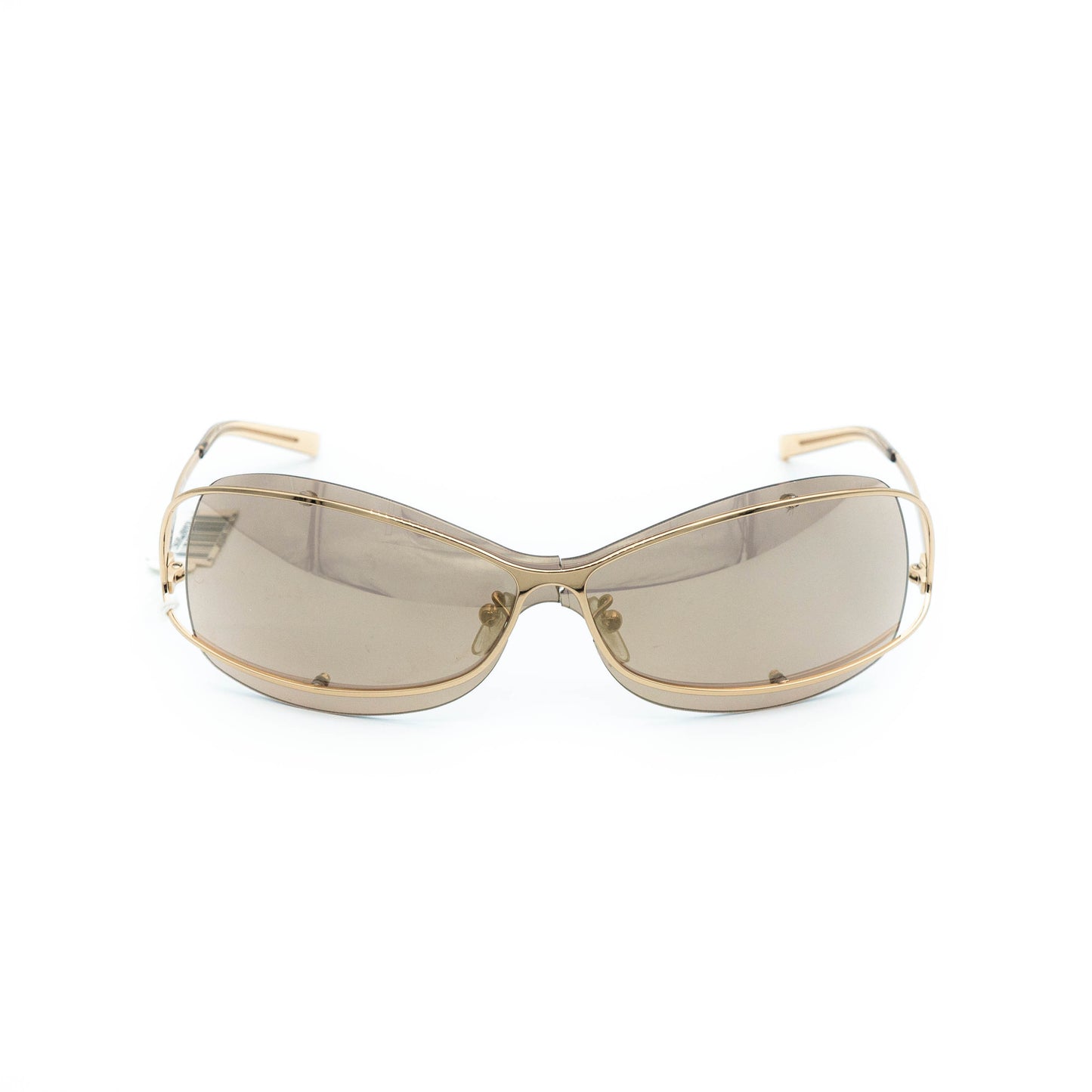 FENDI SL 7404 Gold Shield Metal Sunglasses Vintage