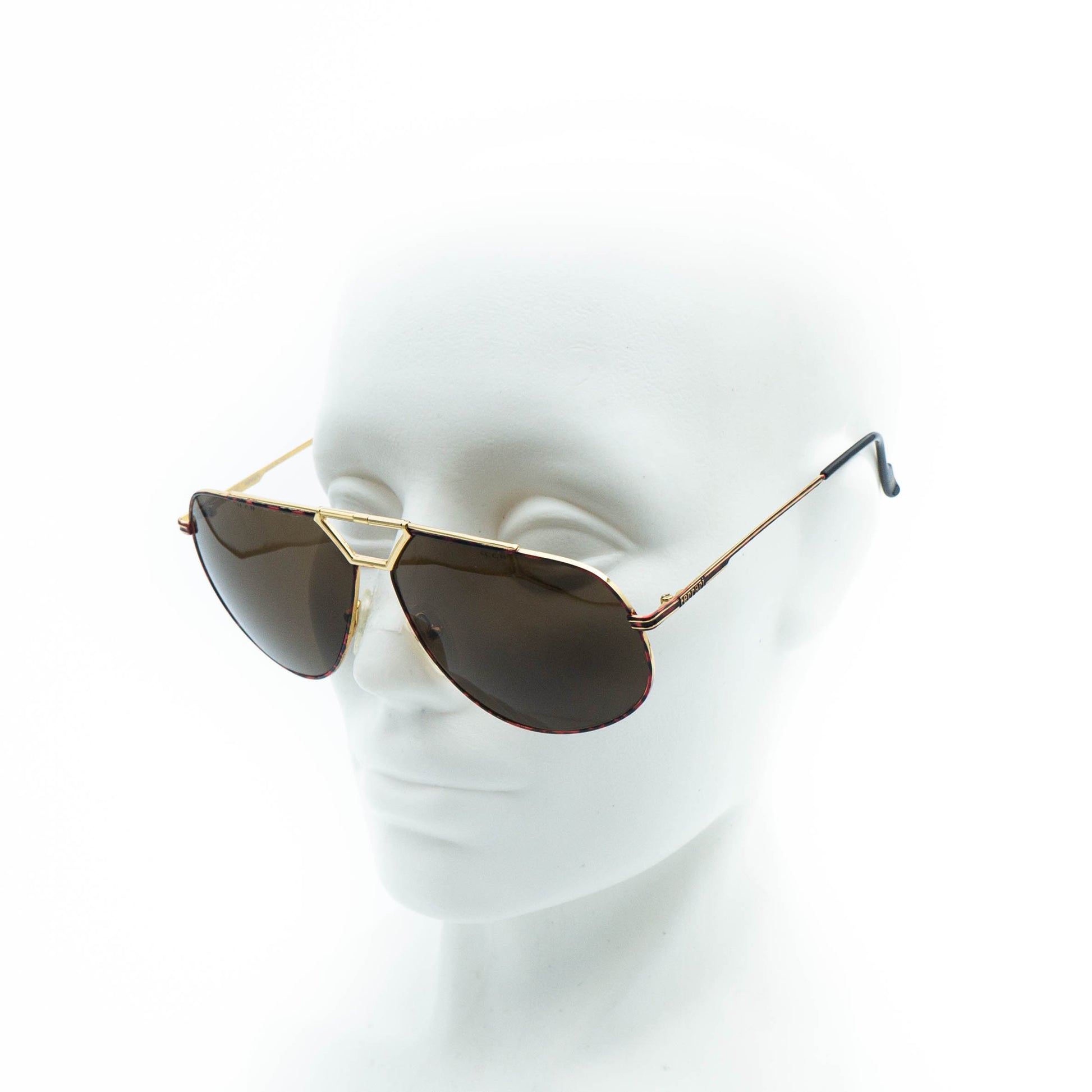 FERRARI F66/S Gold Oversized Sunglasses Vintage