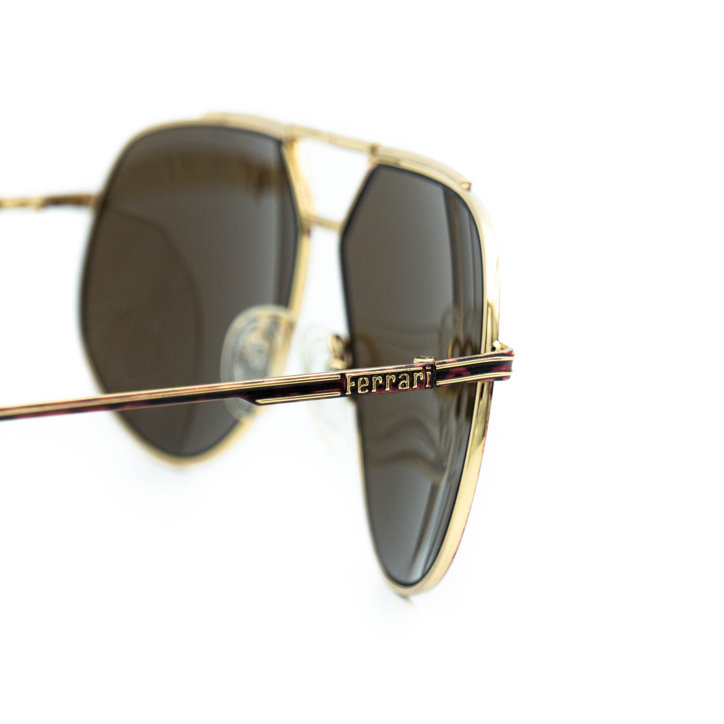 FERRARI F66/S Gold Oversized Sunglasses Vintage