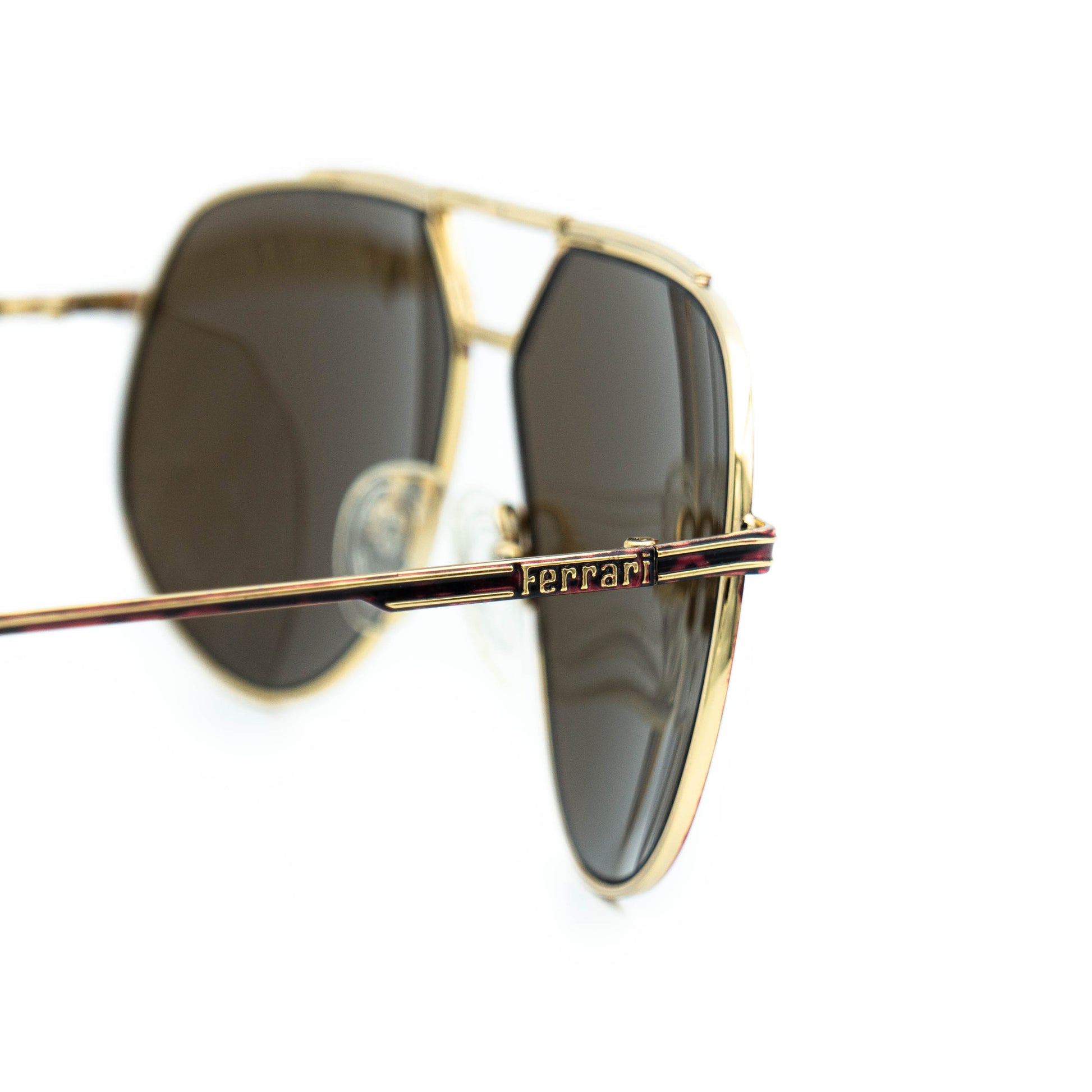 FERRARI F66/S Gold Oversized Sunglasses Vintage