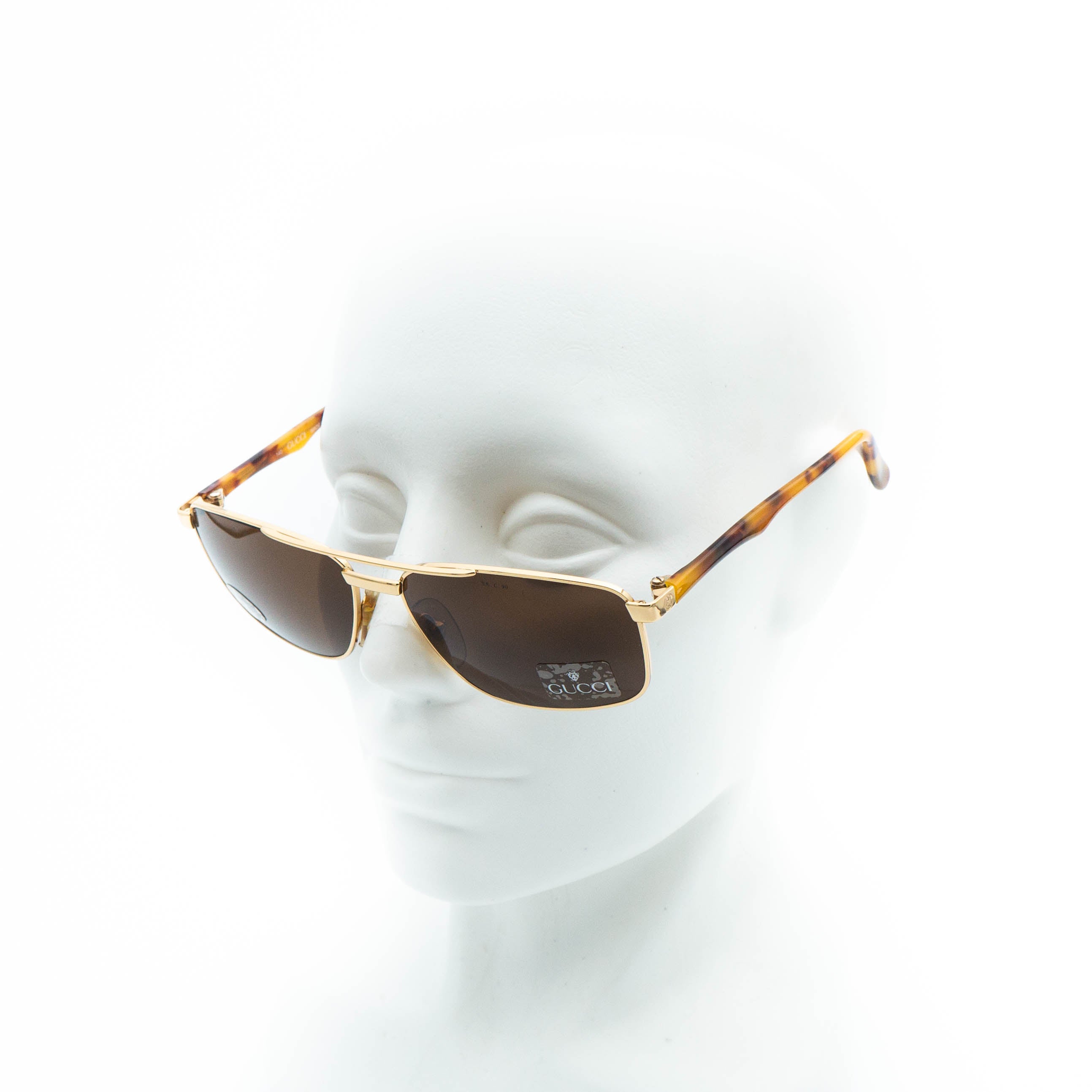 GUCCI ゴールド GUCCI GG 1231/S Gold Brown Tortoise Sunglasses Vintage – LAVINTA
