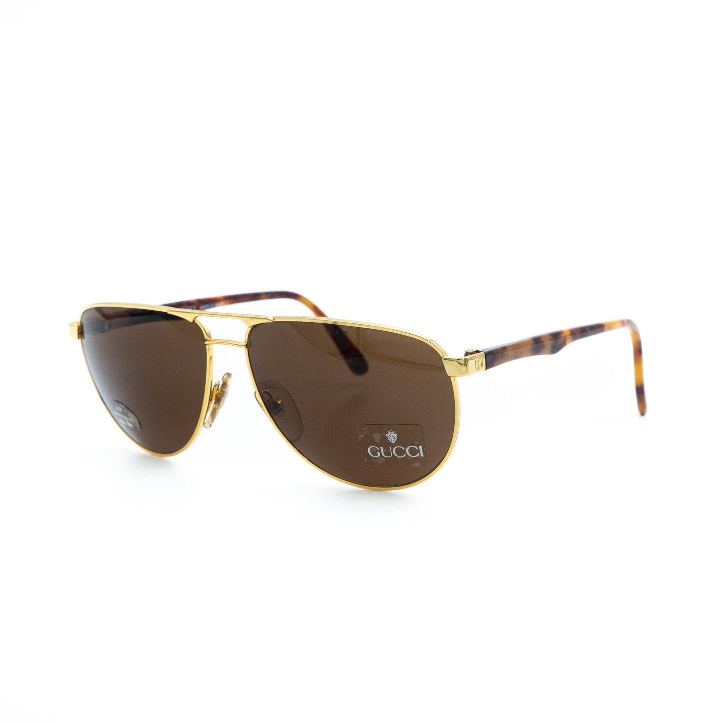 GUCCI GG 1232/S Brown Gold Aviator Sunglasses Vintage