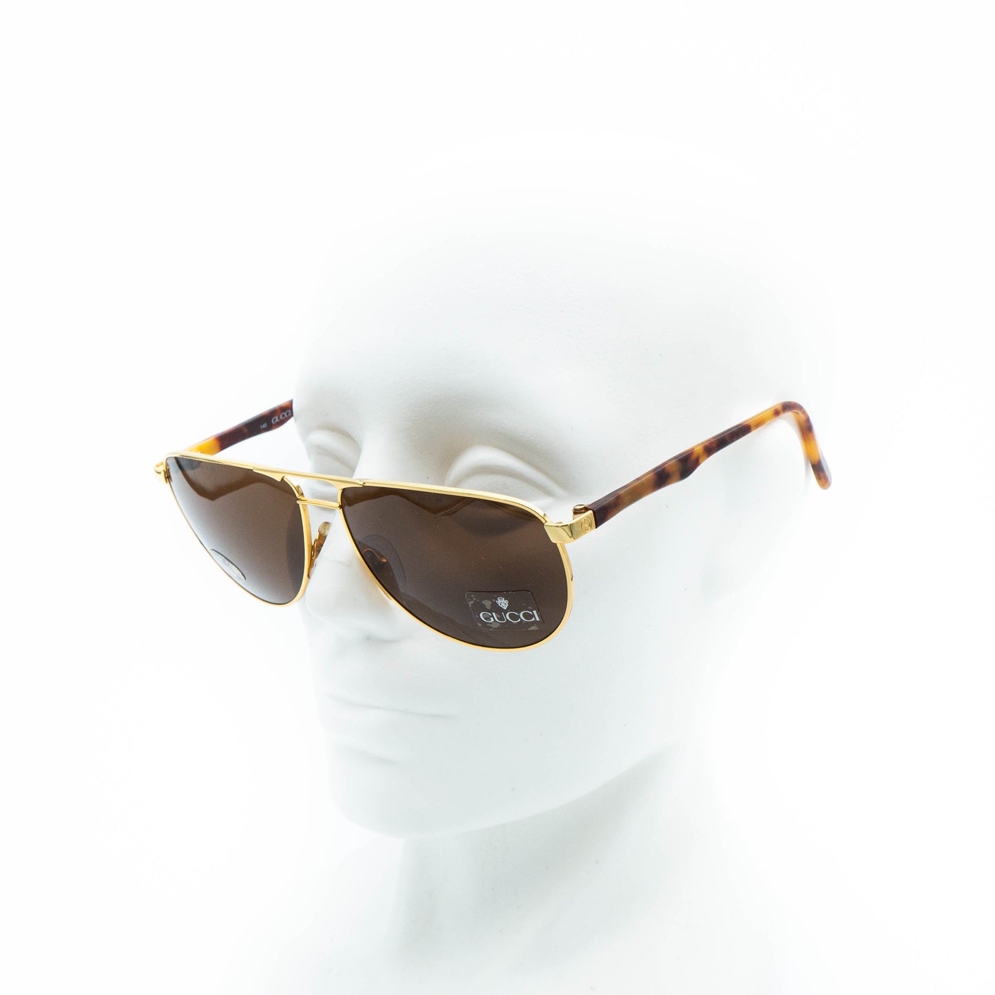 GUCCI GG 1232/S Brown Gold Aviator Sunglasses Vintage