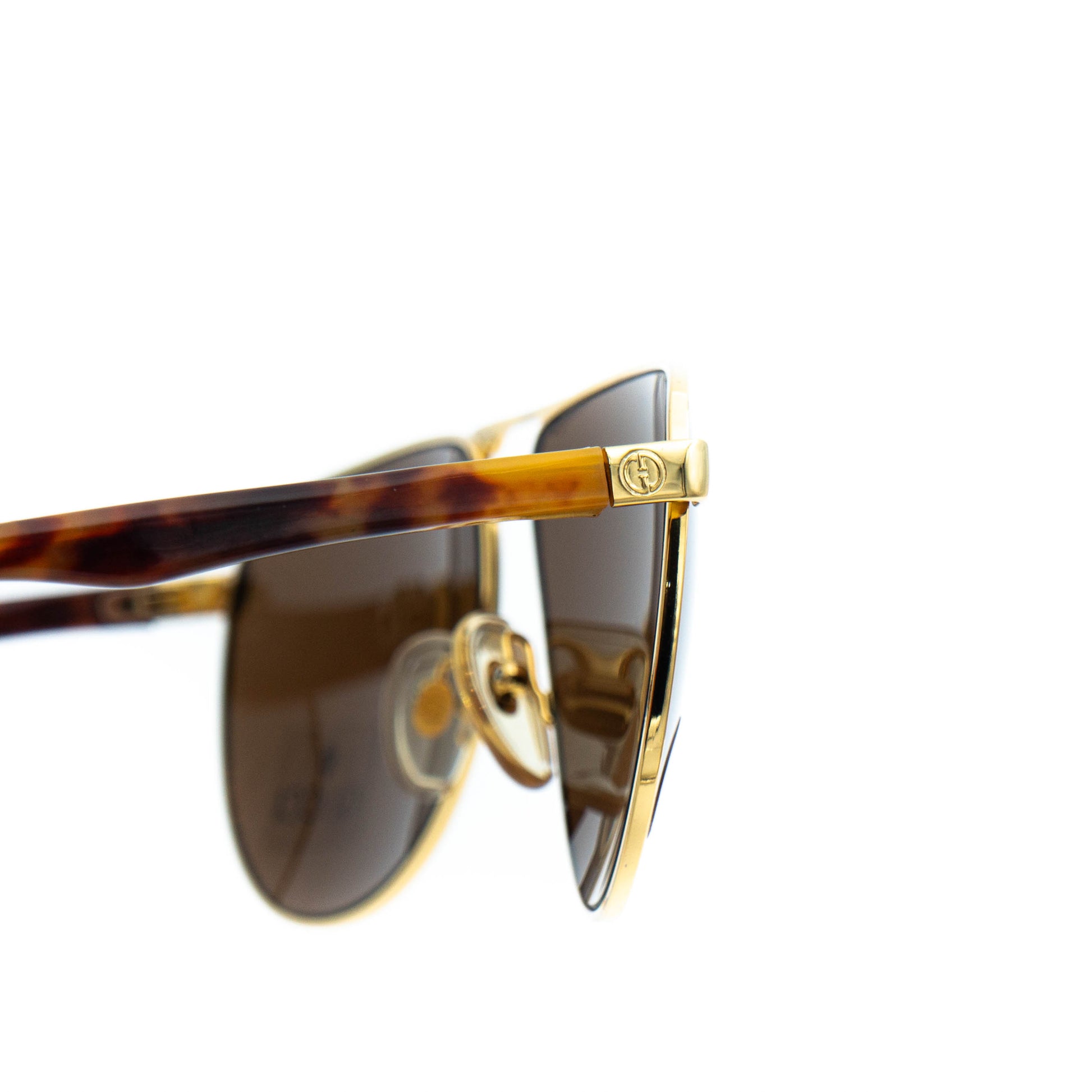 GUCCI GG 1232/S Brown Gold Aviator Sunglasses Vintage