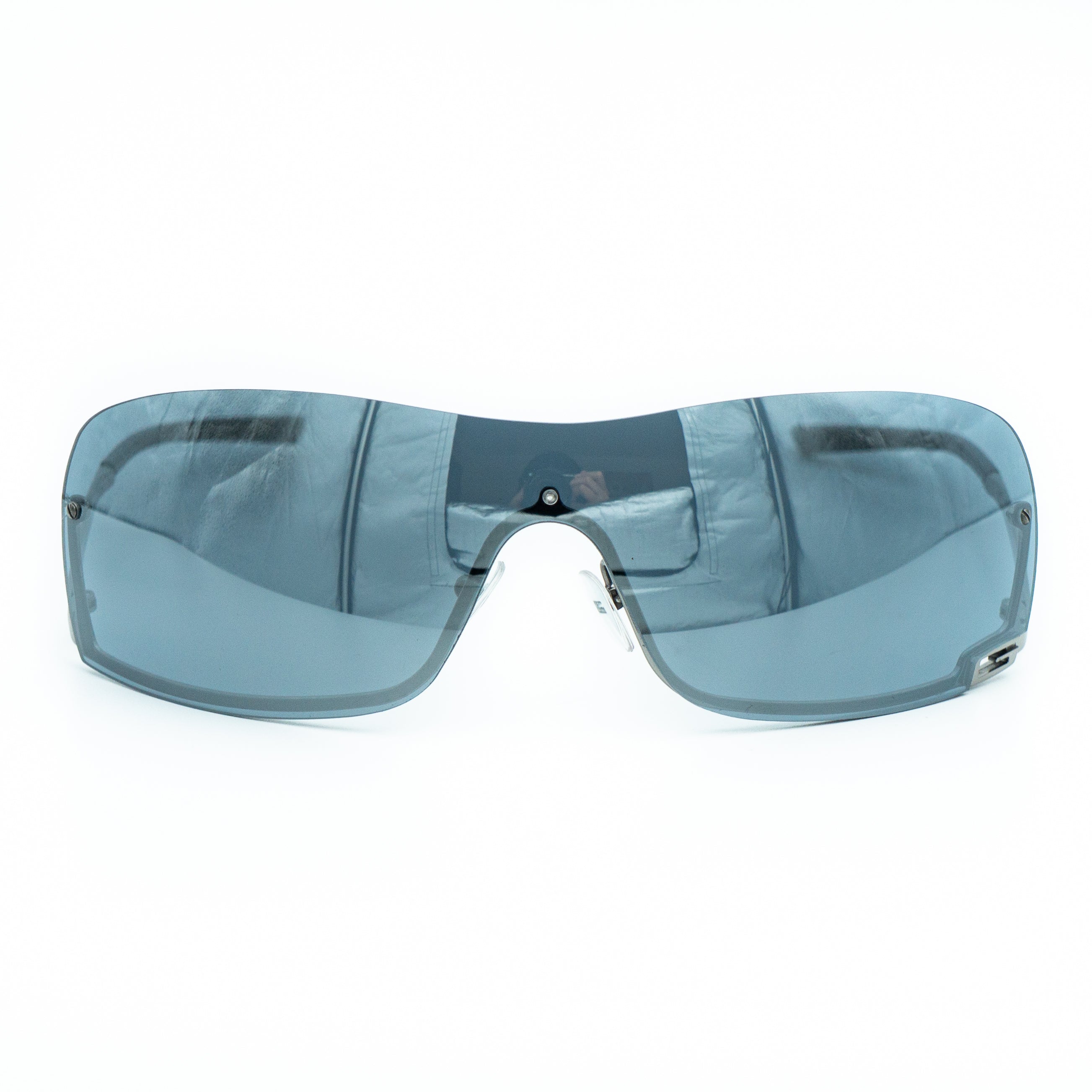 GUCCI GG 1690/S Silver Shield Rimless Sunglasses Vintage – LAVINTA