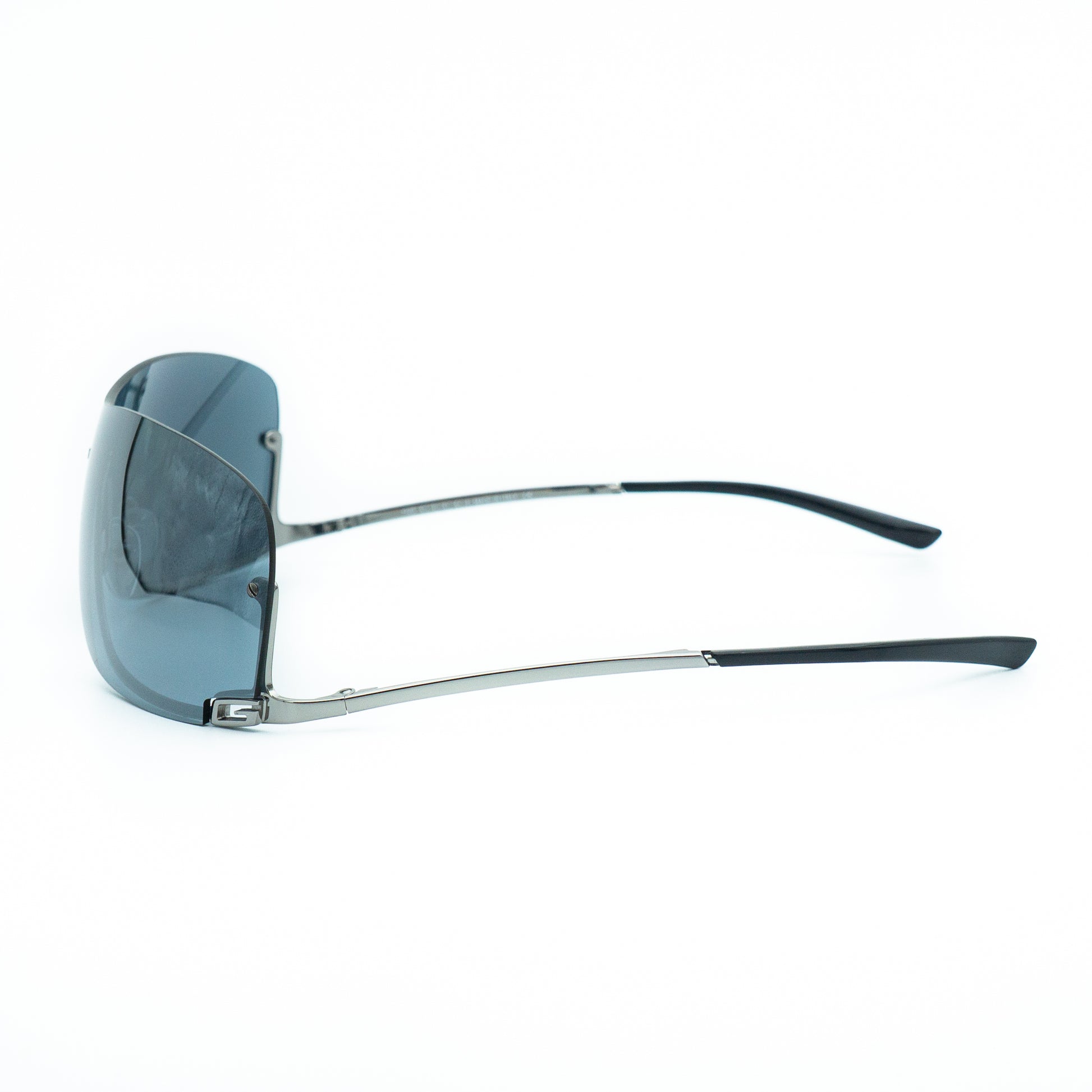 GUCCI GG 1690/S Silver Shield Rimless Sunglasses Vintage