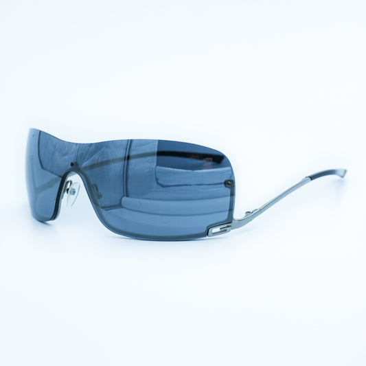 GUCCI GG 1690 Silver Shield Rimless Sunglasses Vintage