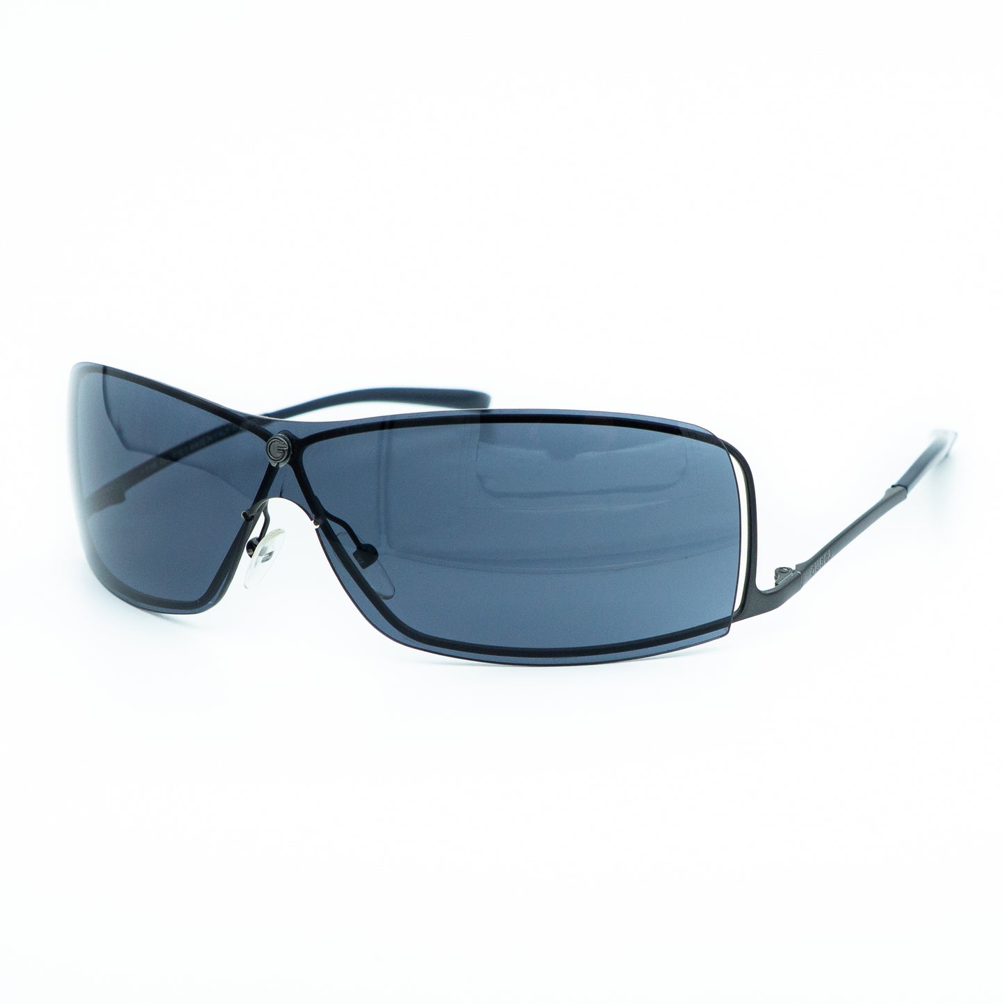 GUCCI GG 1709/S Black Shield Rimless Sunglasses Vintage