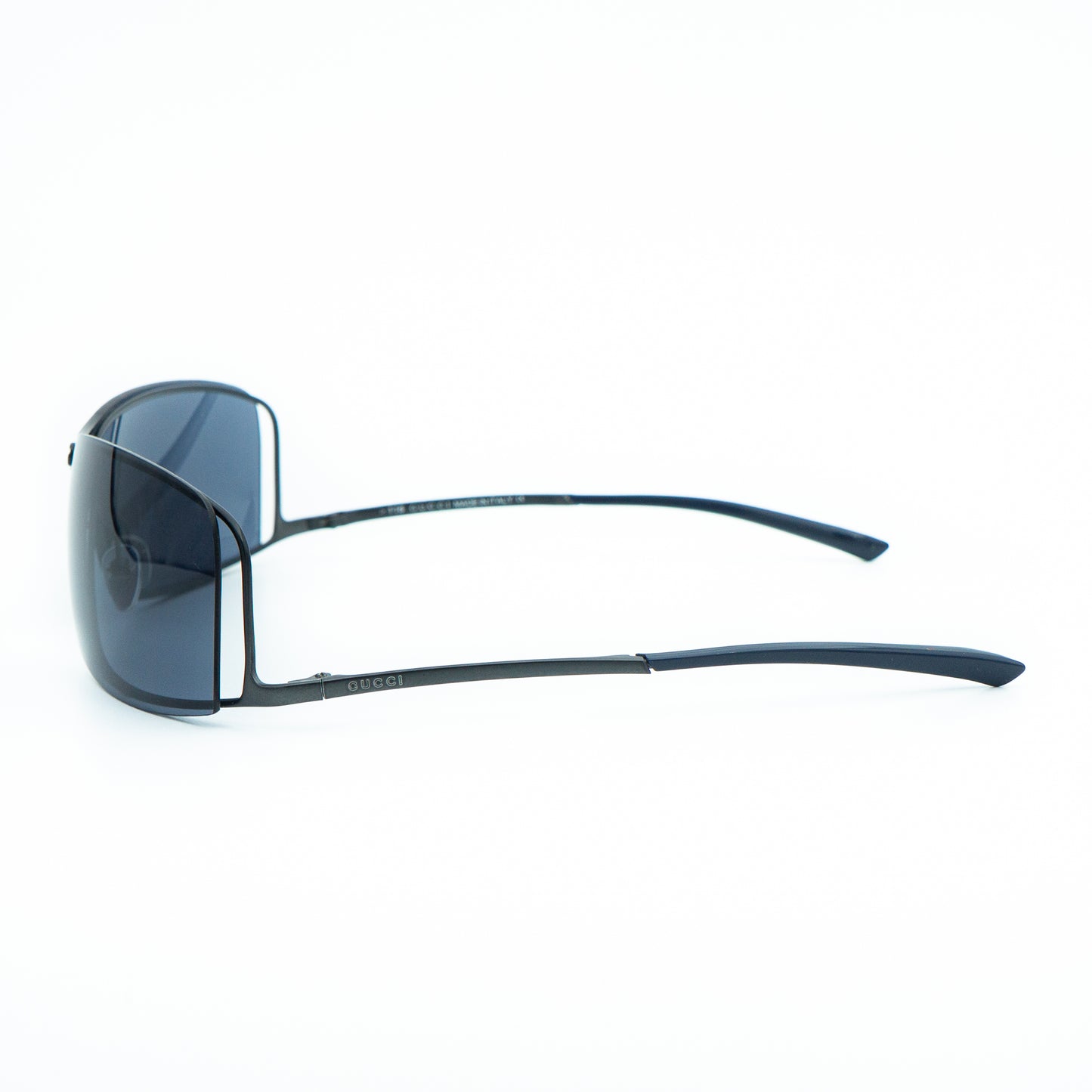 GUCCI GG 1709/S Black Shield Rimless Sunglasses Vintage