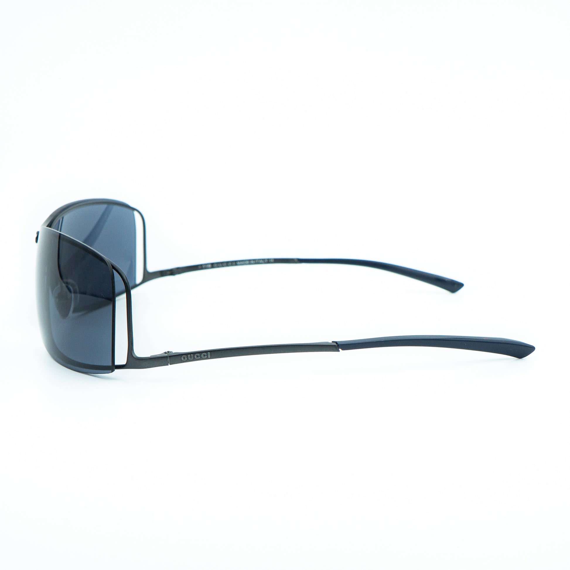 GUCCI GG 1709/S Black Shield Rimless Sunglasses Vintage