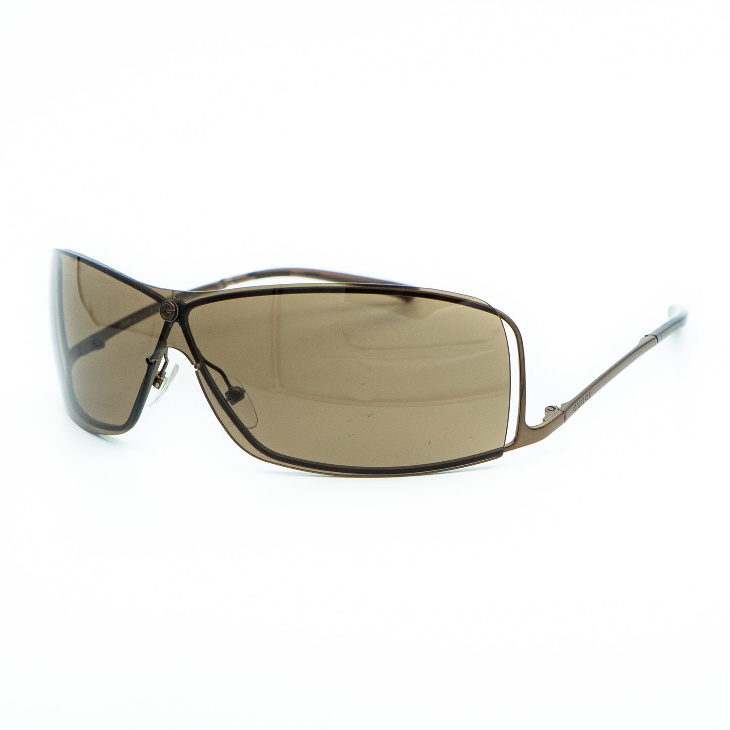 GUCCI GG 1709/S Brown Shield Rimless Sunglasses Vintage