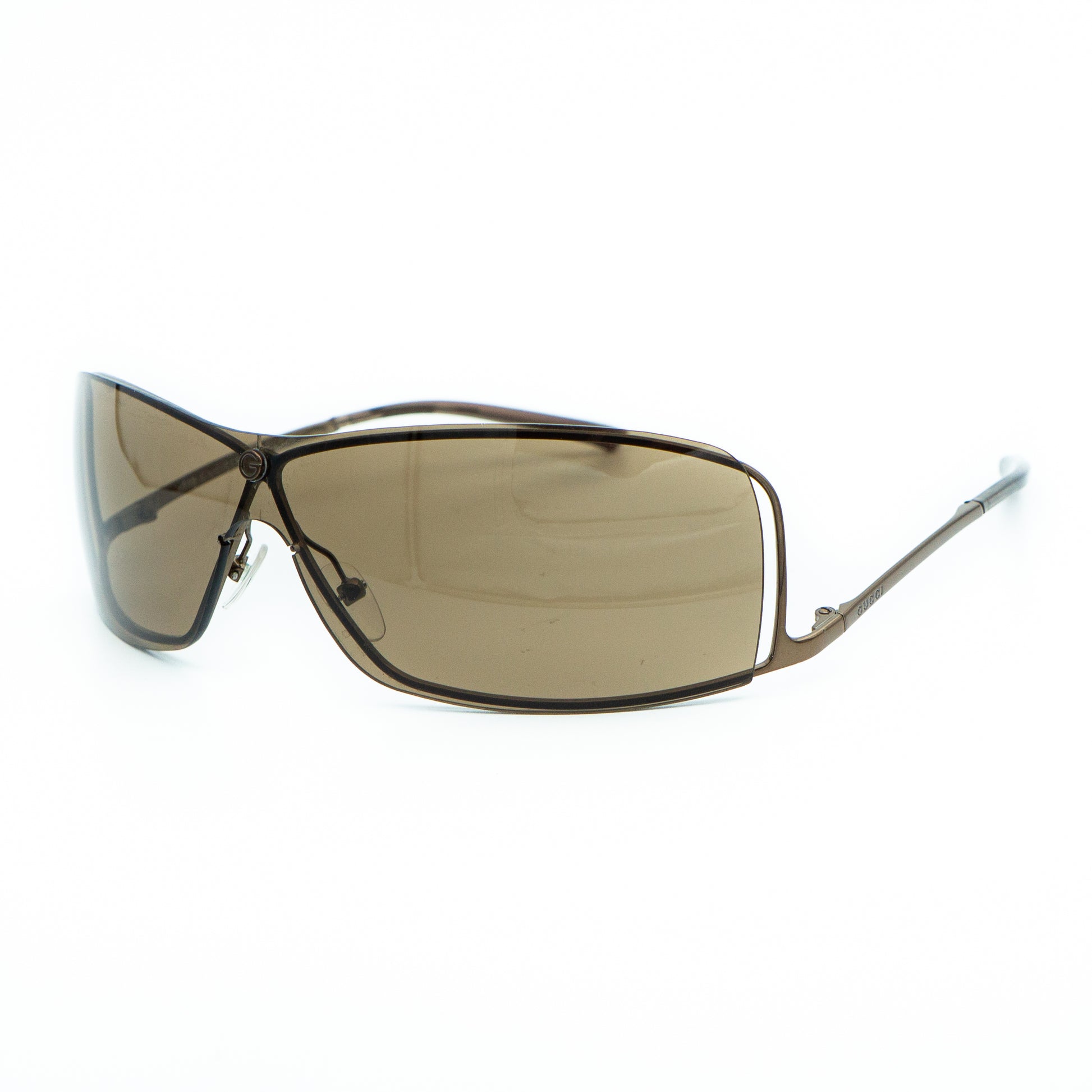 GUCCI GG 1709/S Brown Shield Rimless Sunglasses Vintage