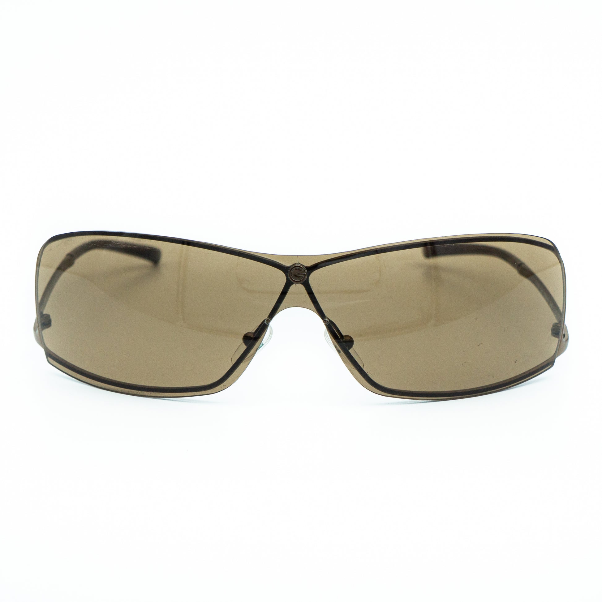 GUCCI GG 1709/S Brown Shield Rimless Sunglasses Vintage