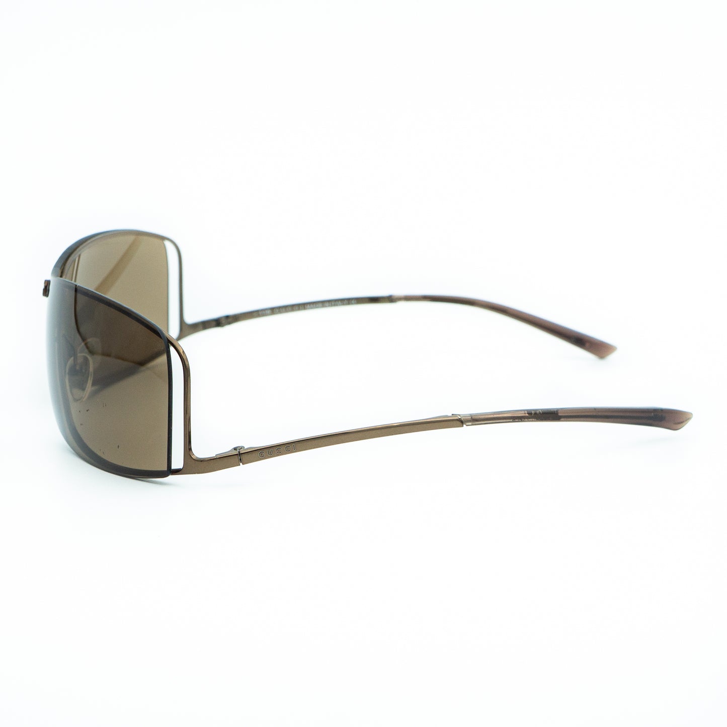 GUCCI GG 1709/S Brown Shield Rimless Sunglasses Vintage