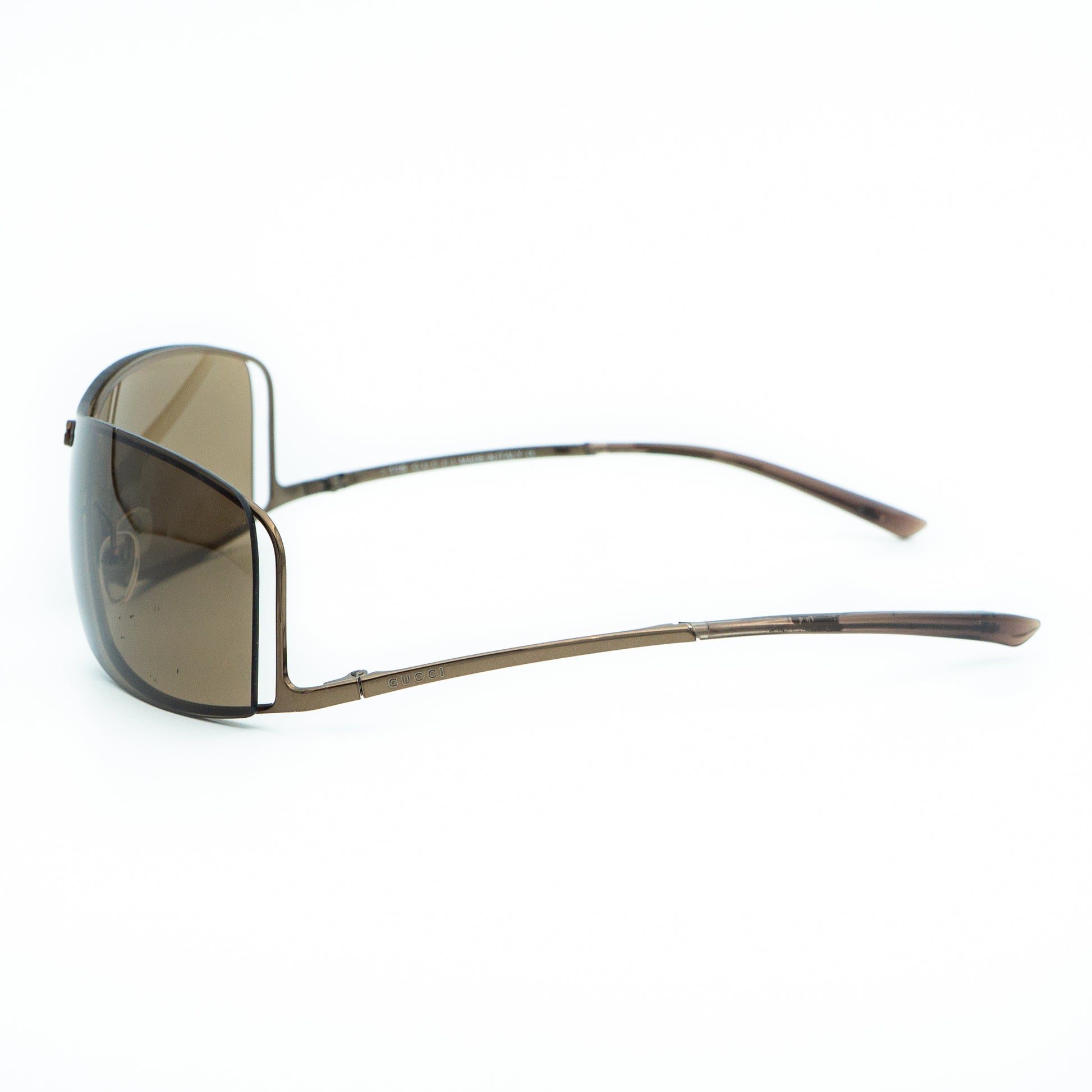 GUCCI GG 1709/S Brown Shield Rimless Sunglasses Vintage