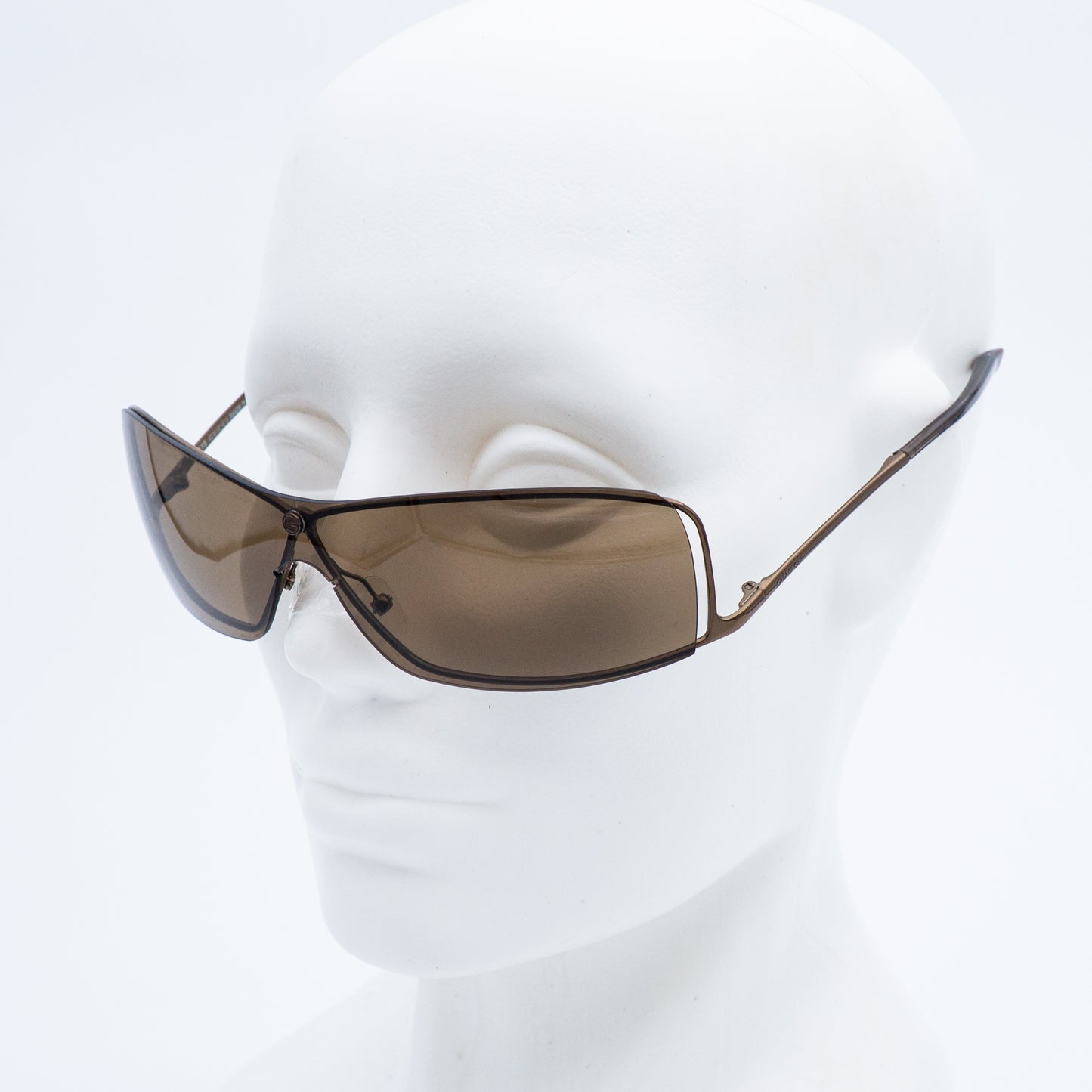 GUCCI GG 1709/S Brown Shield Rimless Sunglasses Vintage