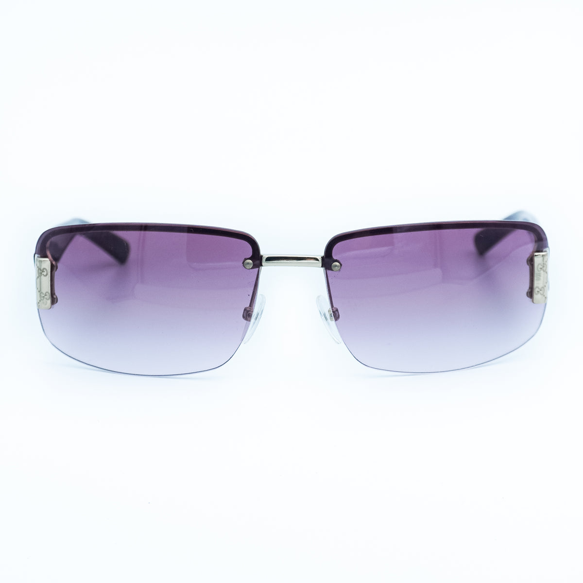 GUCCI GG 1797 Brown Gold Rimless Sunglasses Vintage