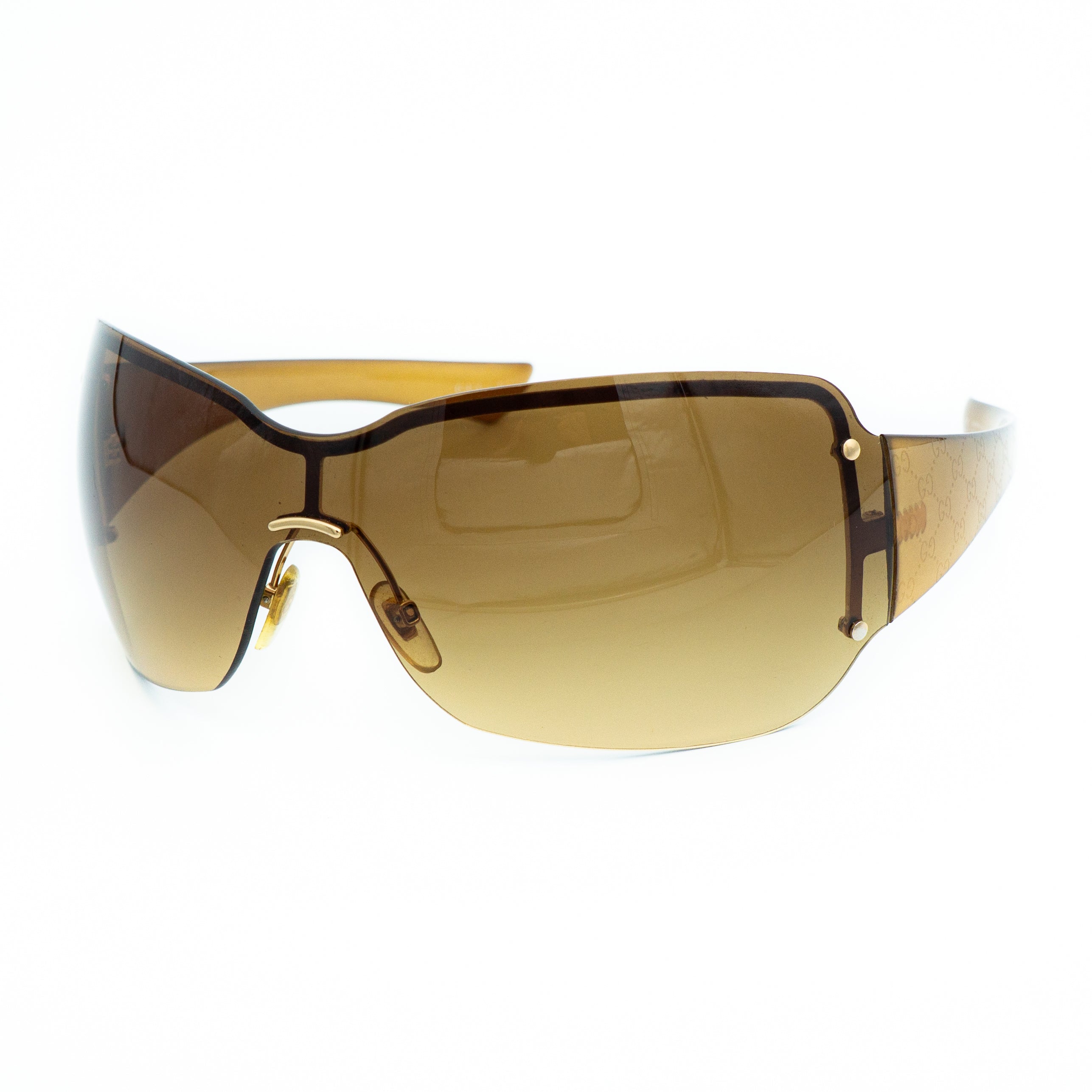 GUCCI GG 1825/S Brown Shield Mask Sunglasses Vintage – LAVINTA