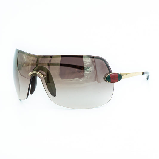 GUCCI GG 1854/S Gold Shield Rimless Mask Sunglasses Vintage