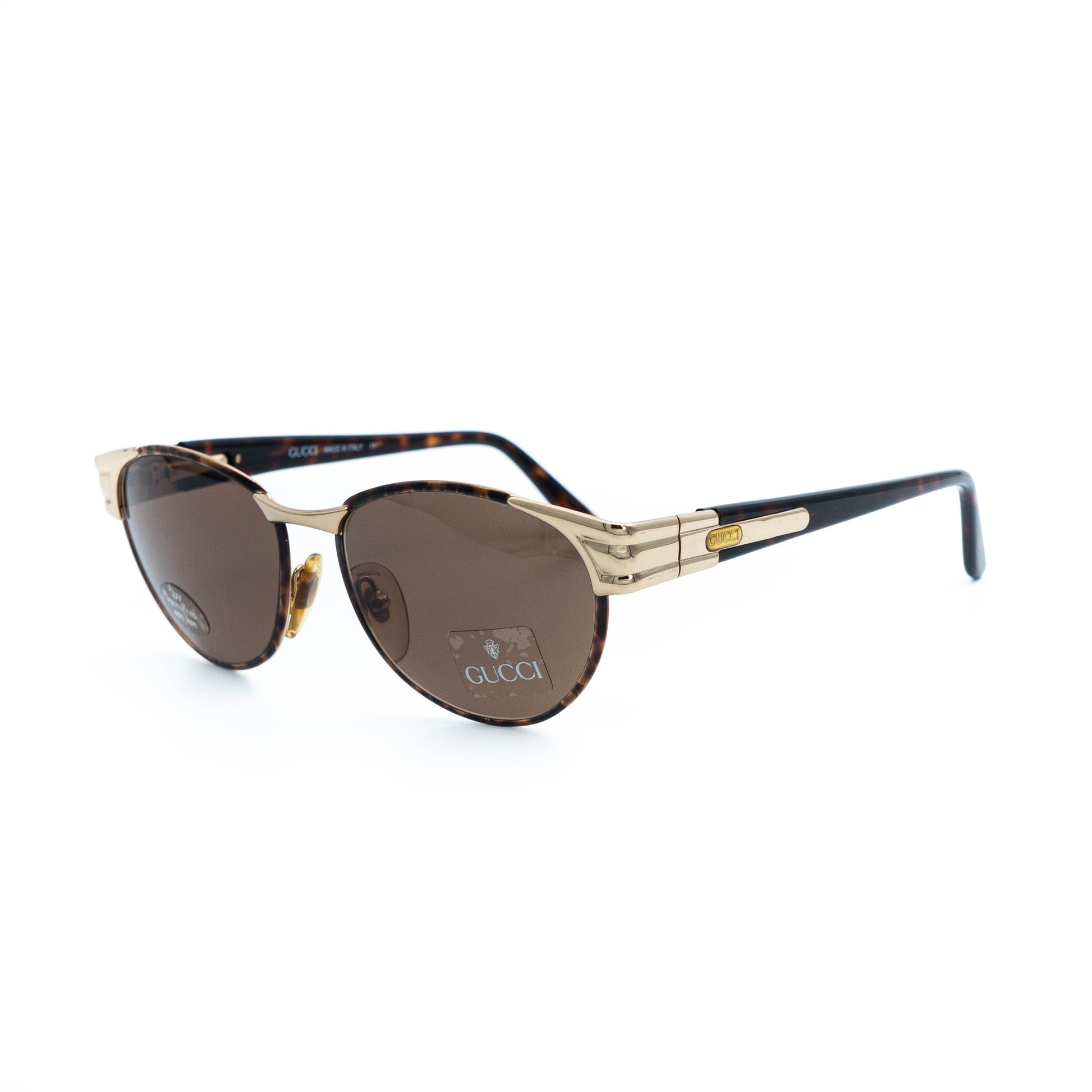 GUCCI GG 2360/S Brown Gold Oval Sunglasses Vintage
