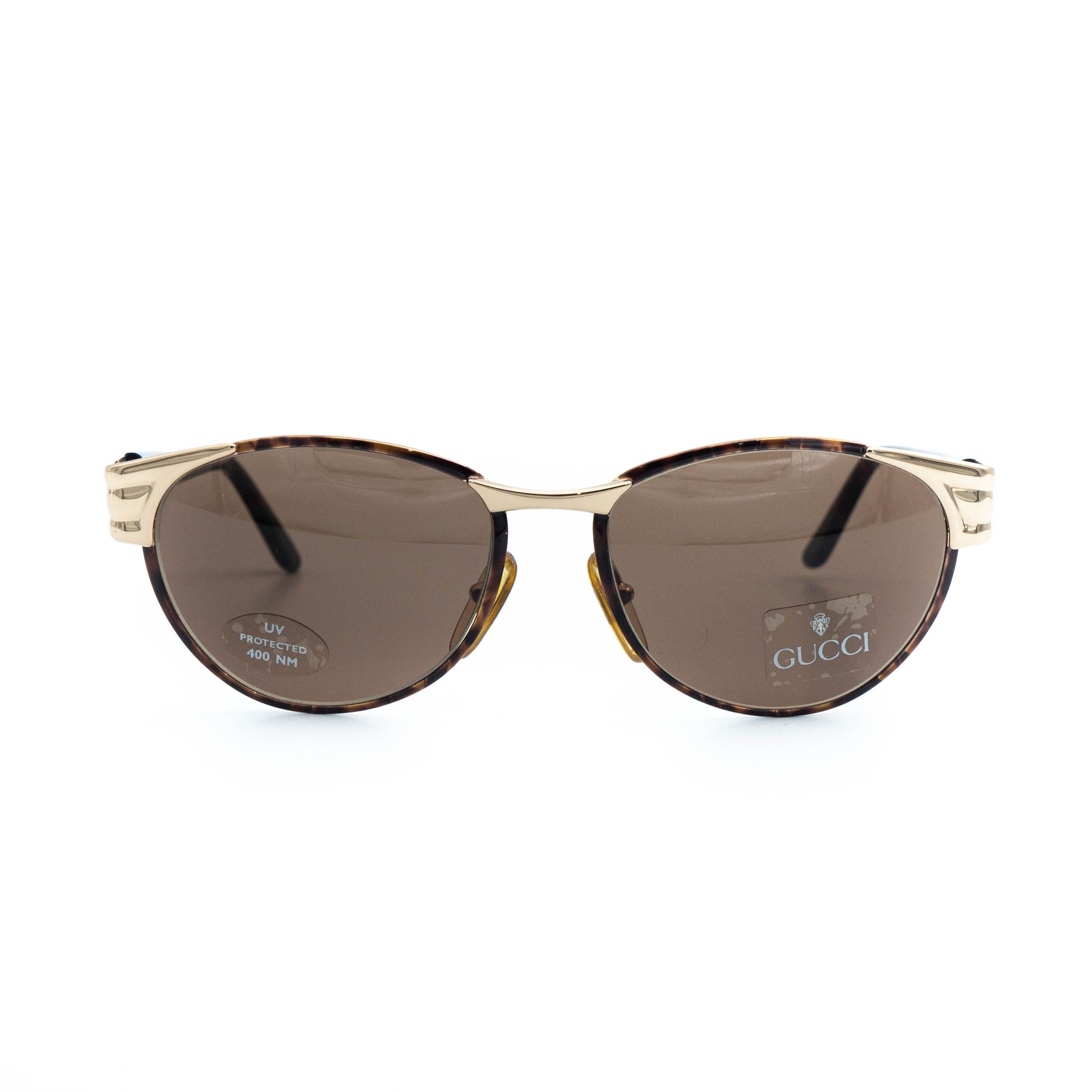 GUCCI GG 2360/S Brown Gold Oval Sunglasses Vintage