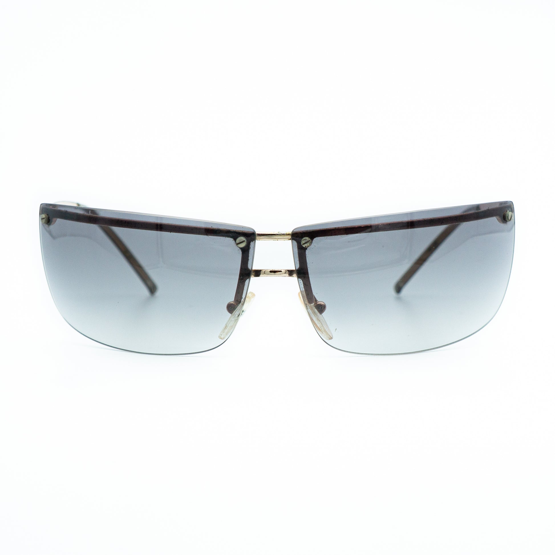GUCCI GG 2653/S Gold Rimless Shield Sunglasses Vintage