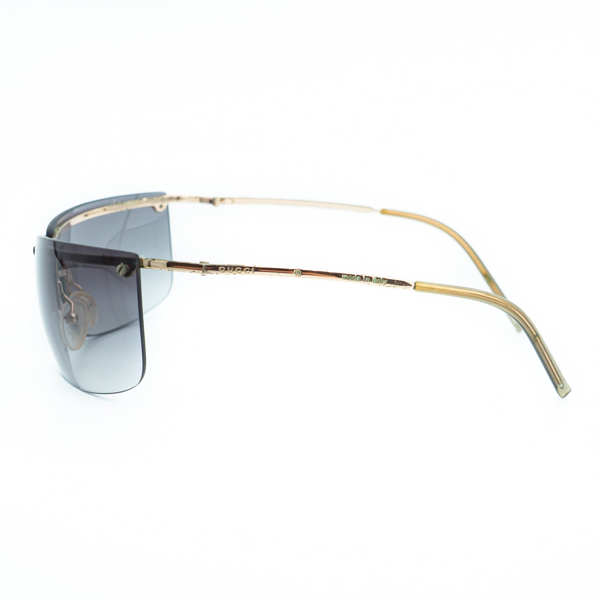 GUCCI GG 2653/S Gold Rimless Shield Sunglasses Vintage