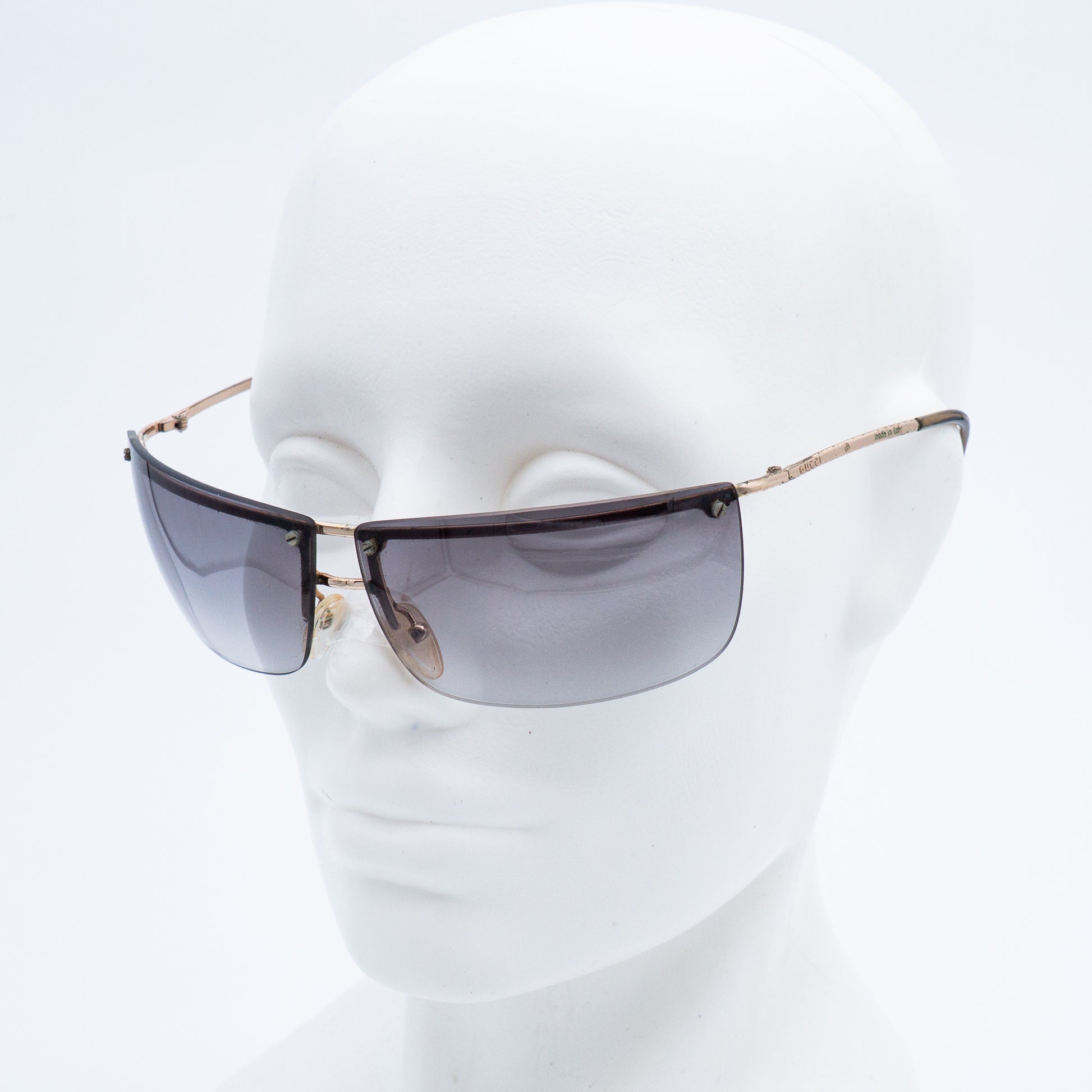 GUCCI GG 2653/S Gold Rimless Shield Sunglasses Vintage