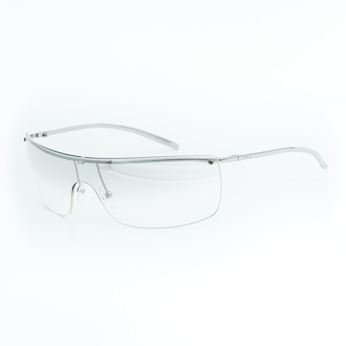 GUCCI GG 2681/S Silver Shield Rimless Sunglasses Vintage