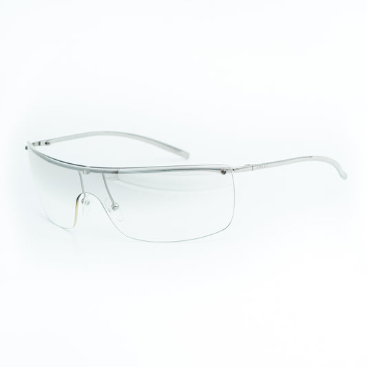 GUCCI GG 2681/S Silver Shield Rimless Sunglasses Vintage