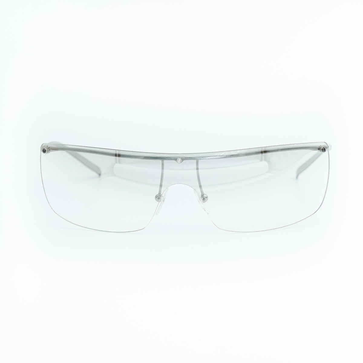 GUCCI GG 2681/S Silver Shield Rimless Sunglasses Vintage