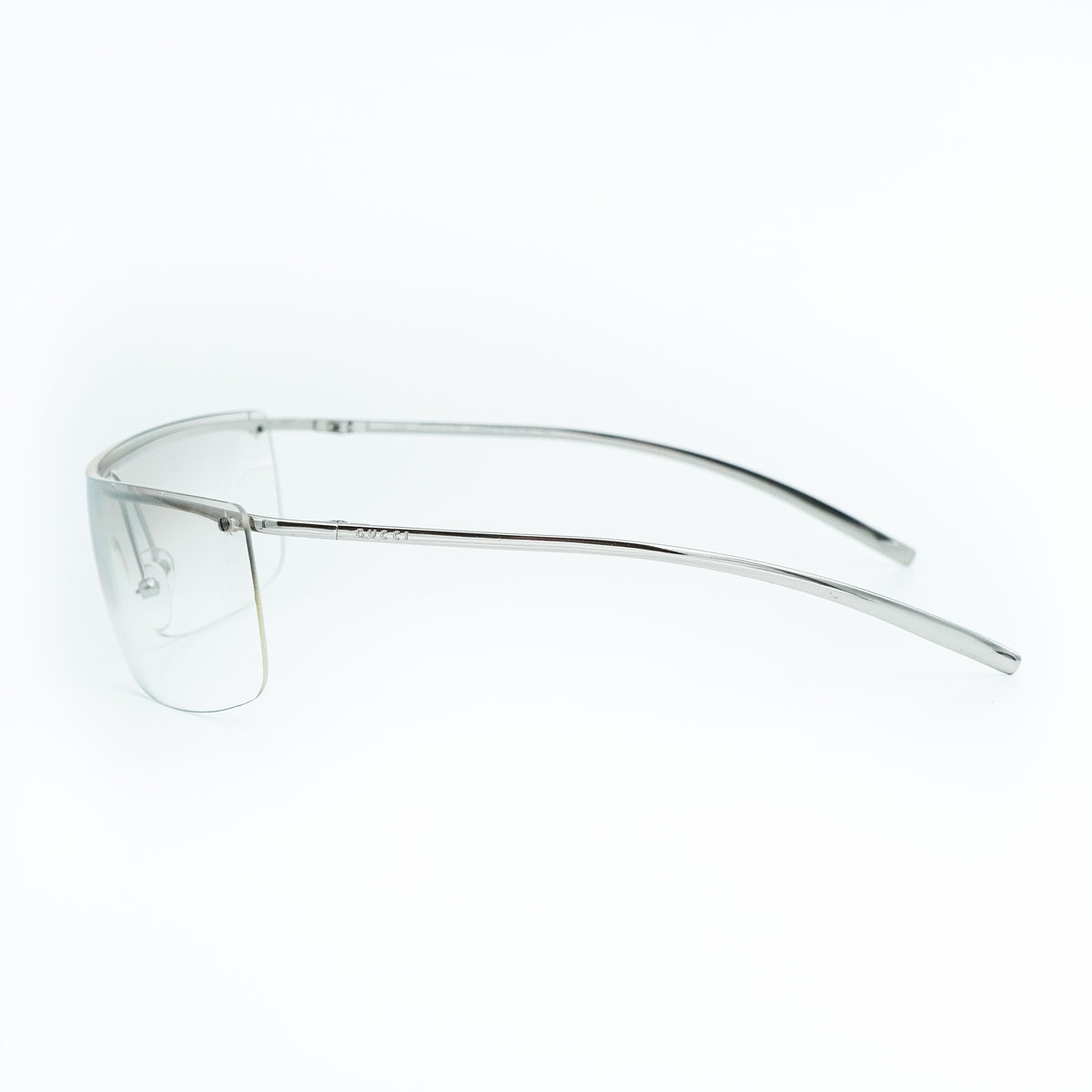 GUCCI GG 2681/S Silver Shield Rimless Sunglasses Vintage