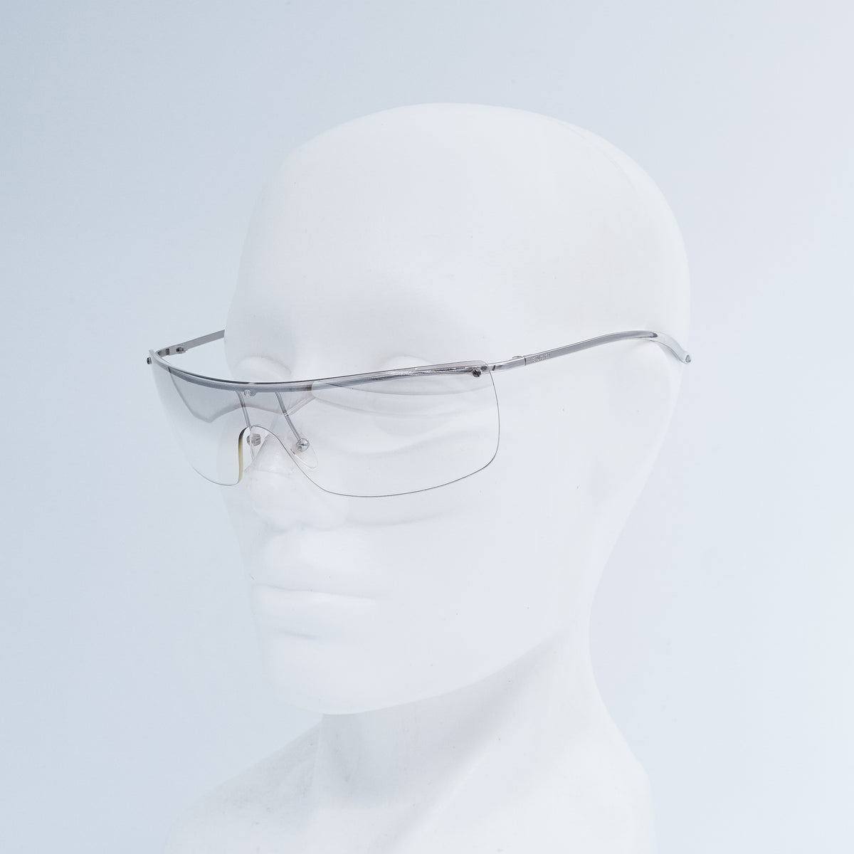 GUCCI GG 2681/S Silver Shield Rimless Sunglasses Vintage