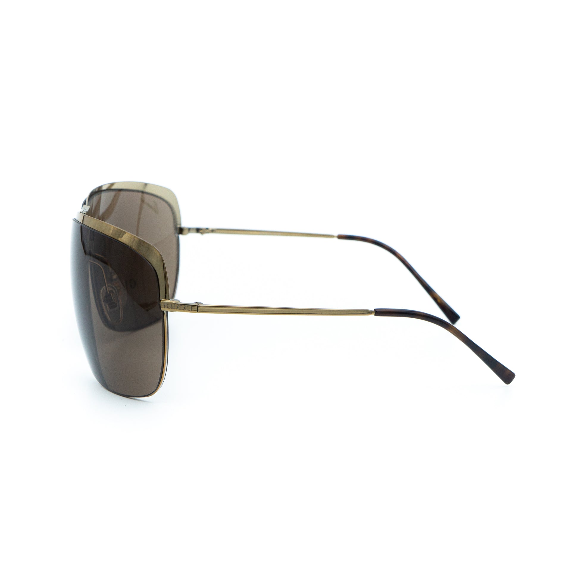 GUCCI GG 2795/S Gold Brown Metal Oversized Sunglasses Vintage