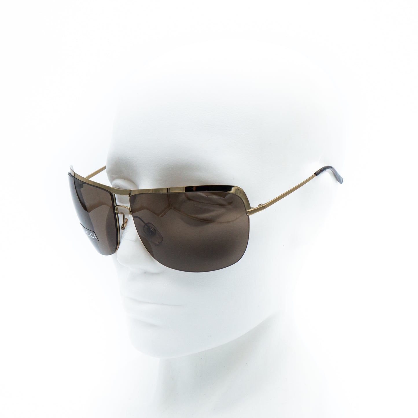 GUCCI GG 2795/S Gold Brown Metal Oversized Sunglasses Vintage